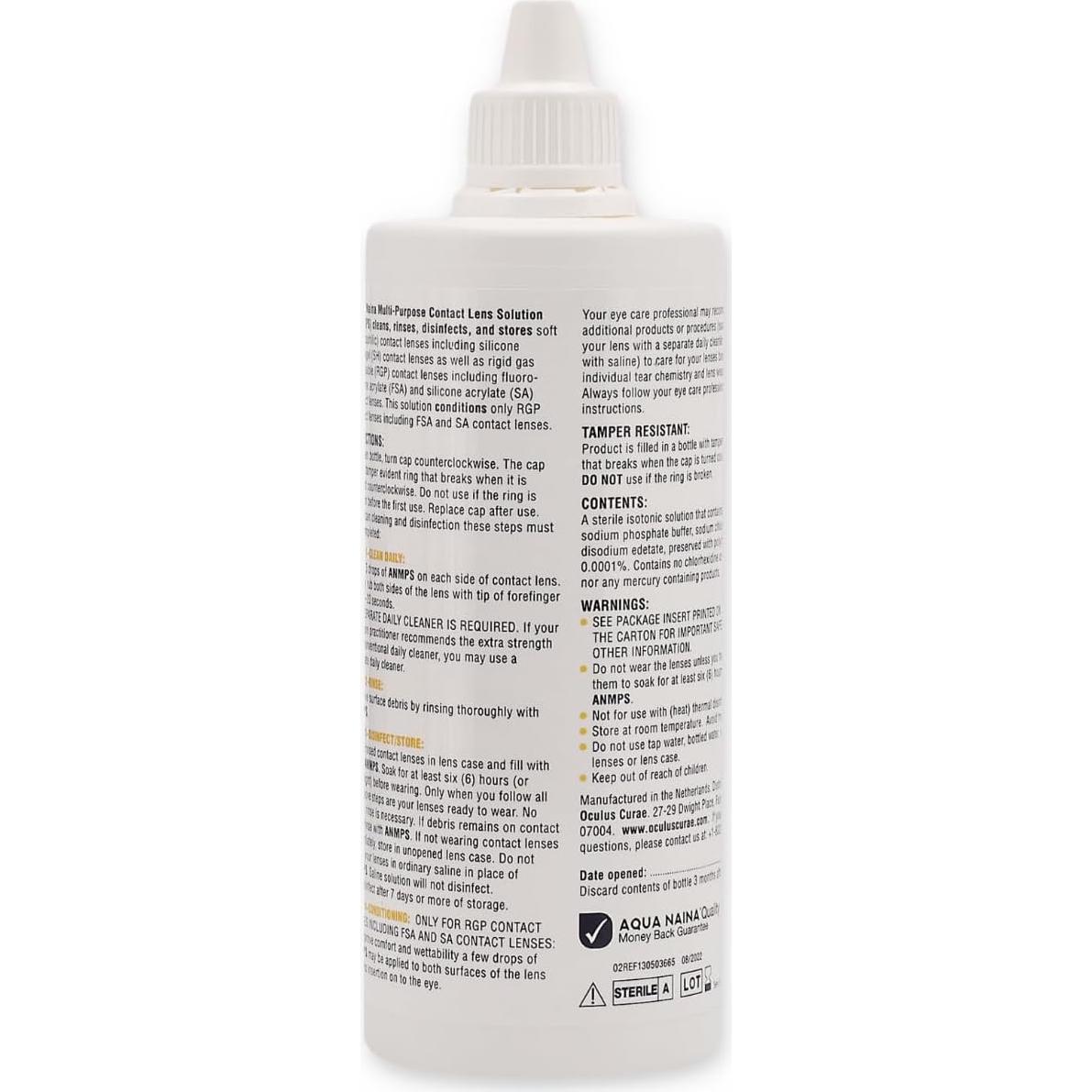 Solución de Contacto Aqua Naina - 354 ml Sin Conservantes - Paquete de 2