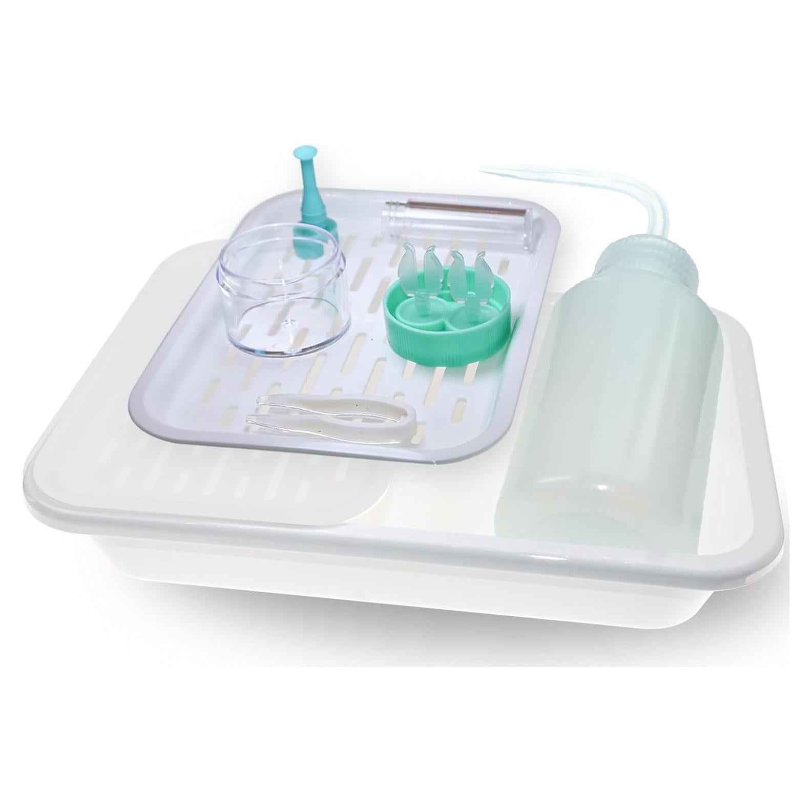 Kit de Cuidado de Lentes de Contacto Eagosion - 150ml, Bandeja y Herramientas