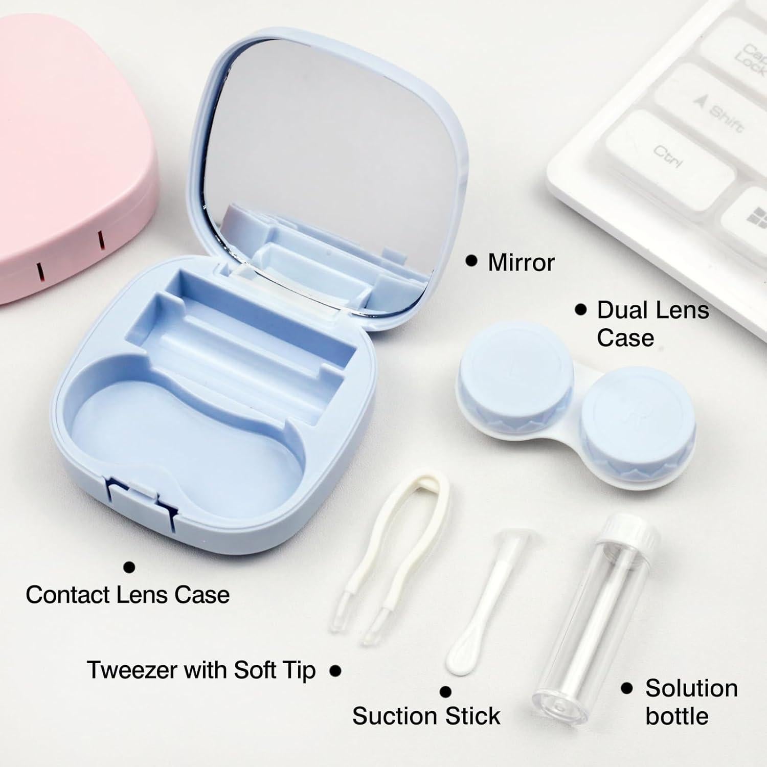 Kit de Viaje para Lentes de Contacto Zoolinn - Rosa y Azul