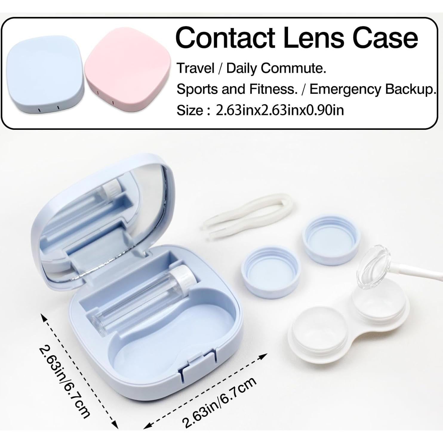 Kit de Viaje para Lentes de Contacto Zoolinn - Rosa y Azul