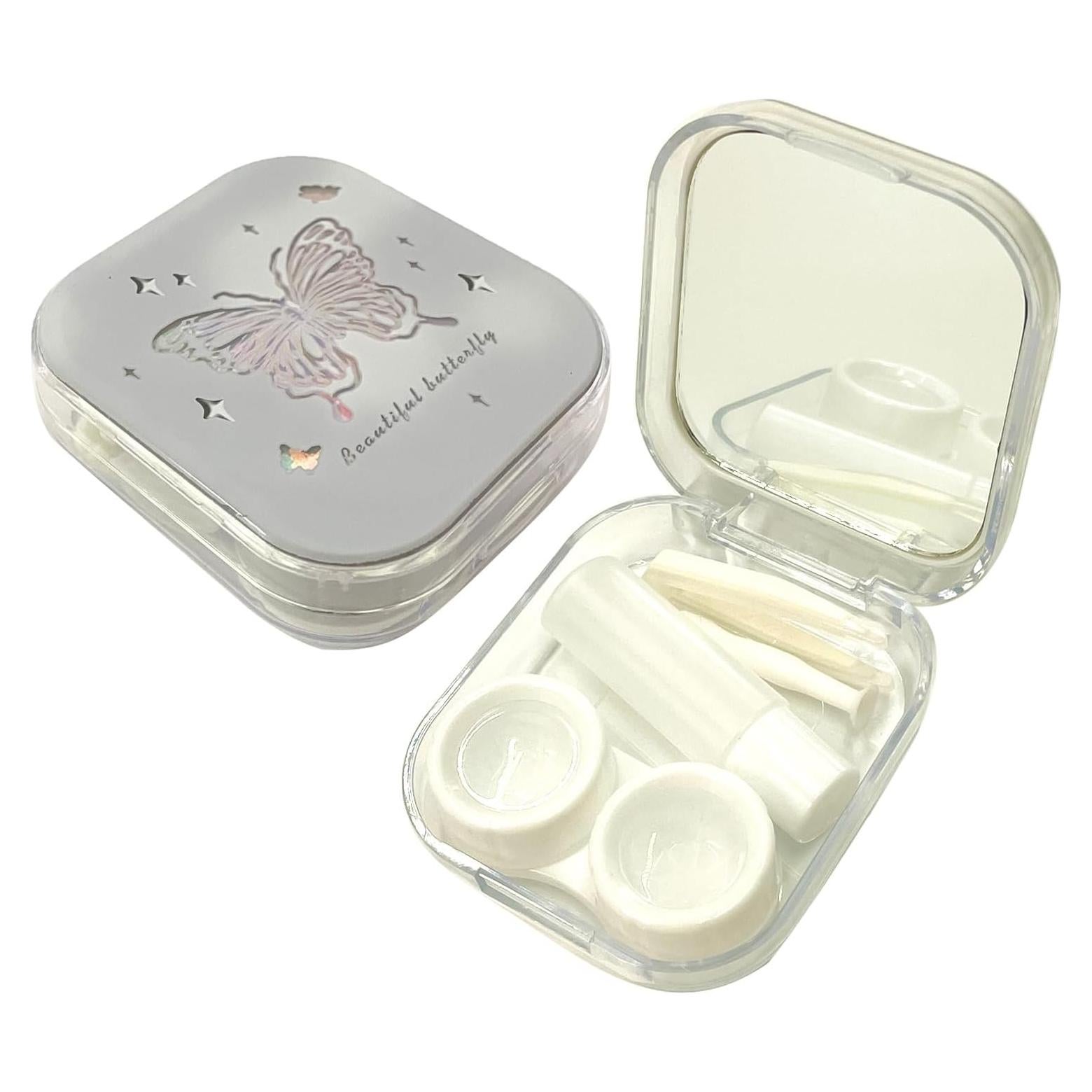 Estuche de Lentes de Contacto Mariposa Howinn con Espejo