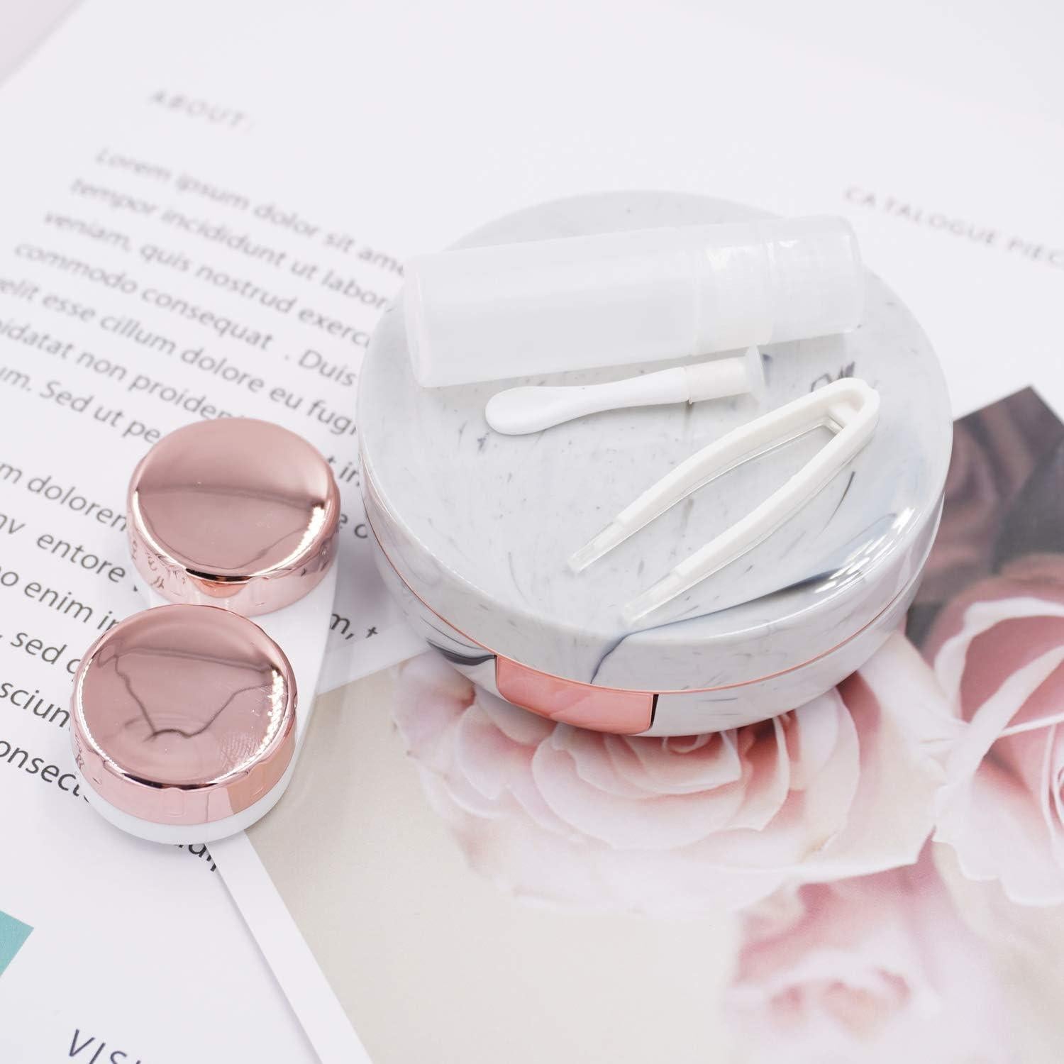 Estuche de Lentes de Contacto Honbay Redondo Dorado Rosa