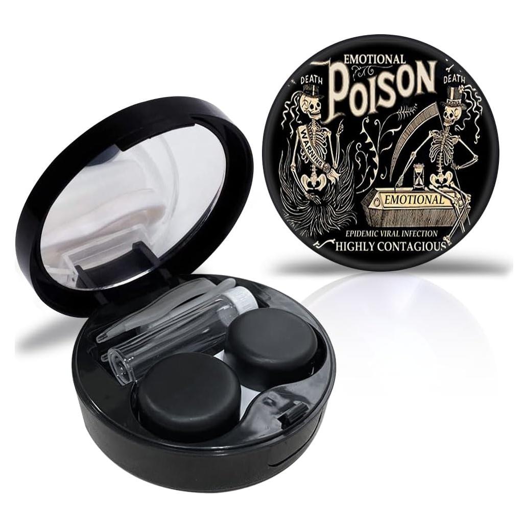 Estuche de Lentes de Contacto RETUIOS Kit de Viaje Negro