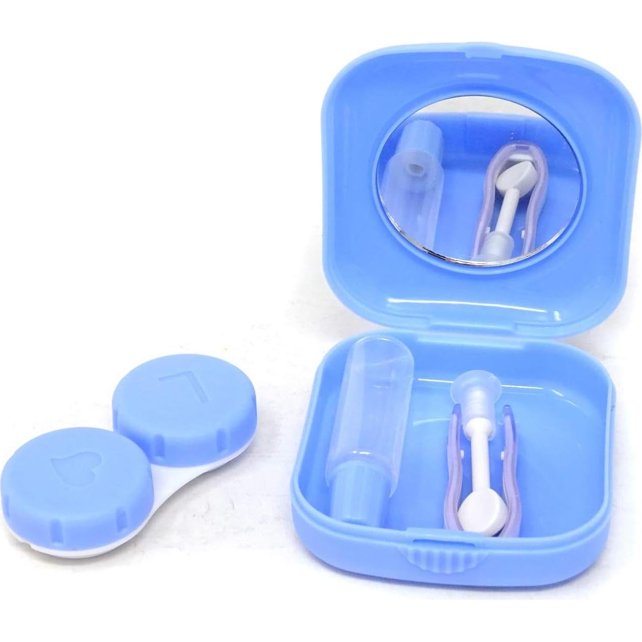 Estuche de Lentes de Contacto Portátil Honbay 2 Piezas Azul/Rosa