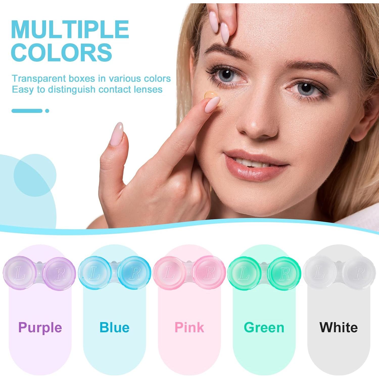 Paquete de 40 estuches para lentes de contacto KAOPET a prueba de fugas