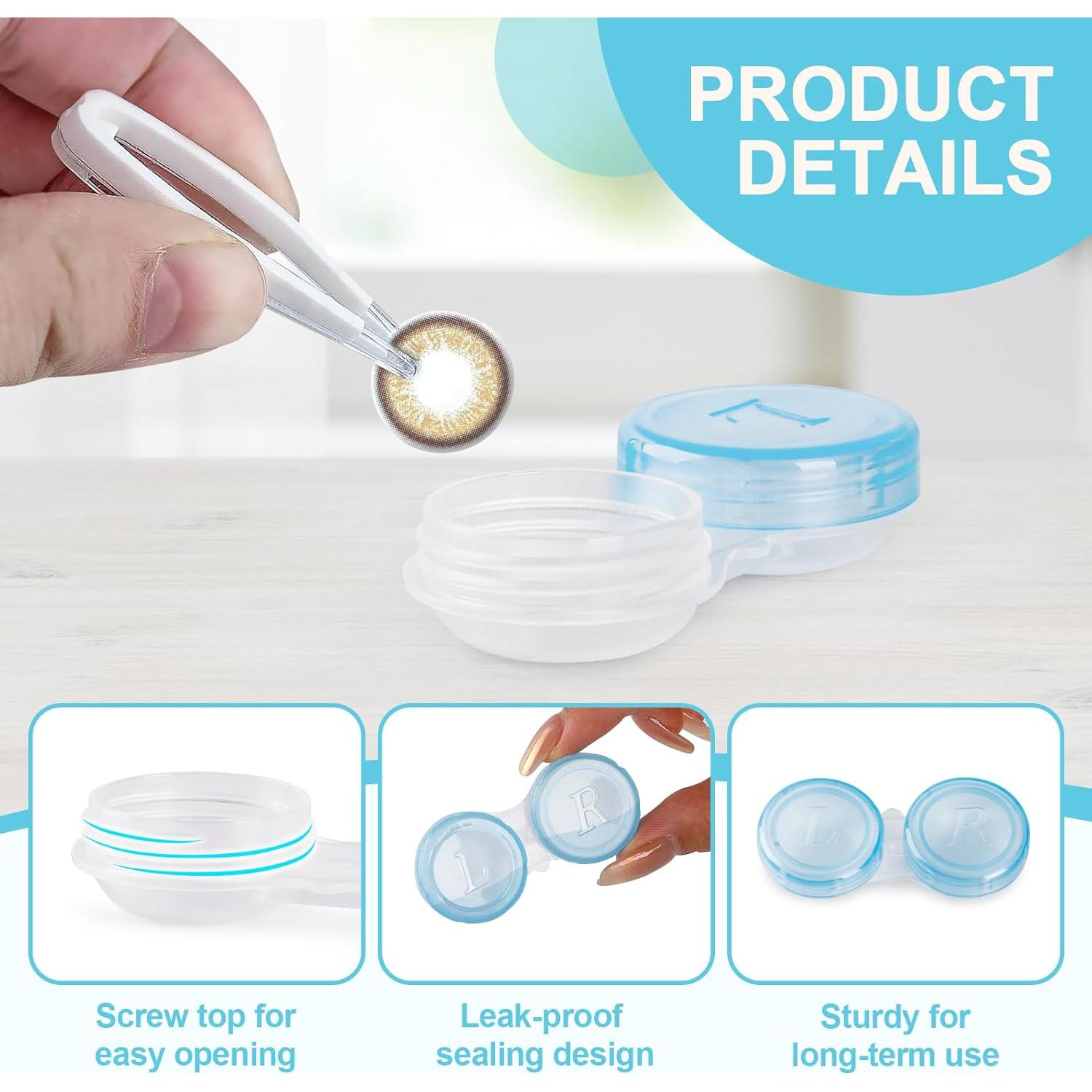 Paquete de 40 estuches para lentes de contacto KAOPET a prueba de fugas