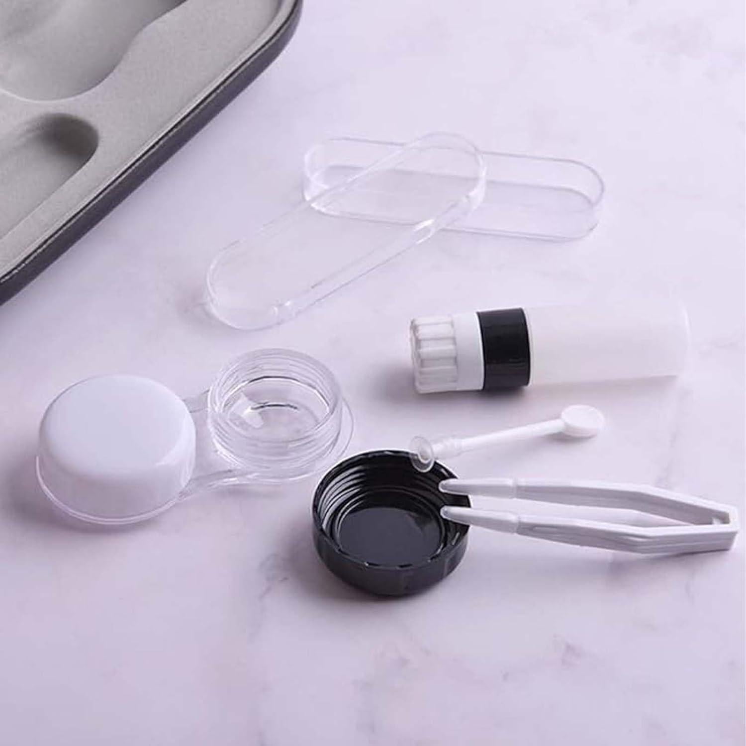 Estuche de Gafas 2 en 1 Negro con Lentes de Contacto