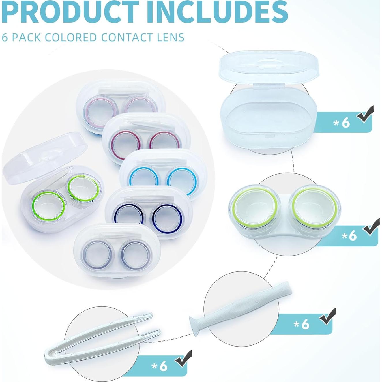 Estuche para Lentes de Contacto LCFALO 6 Piezas Portátil