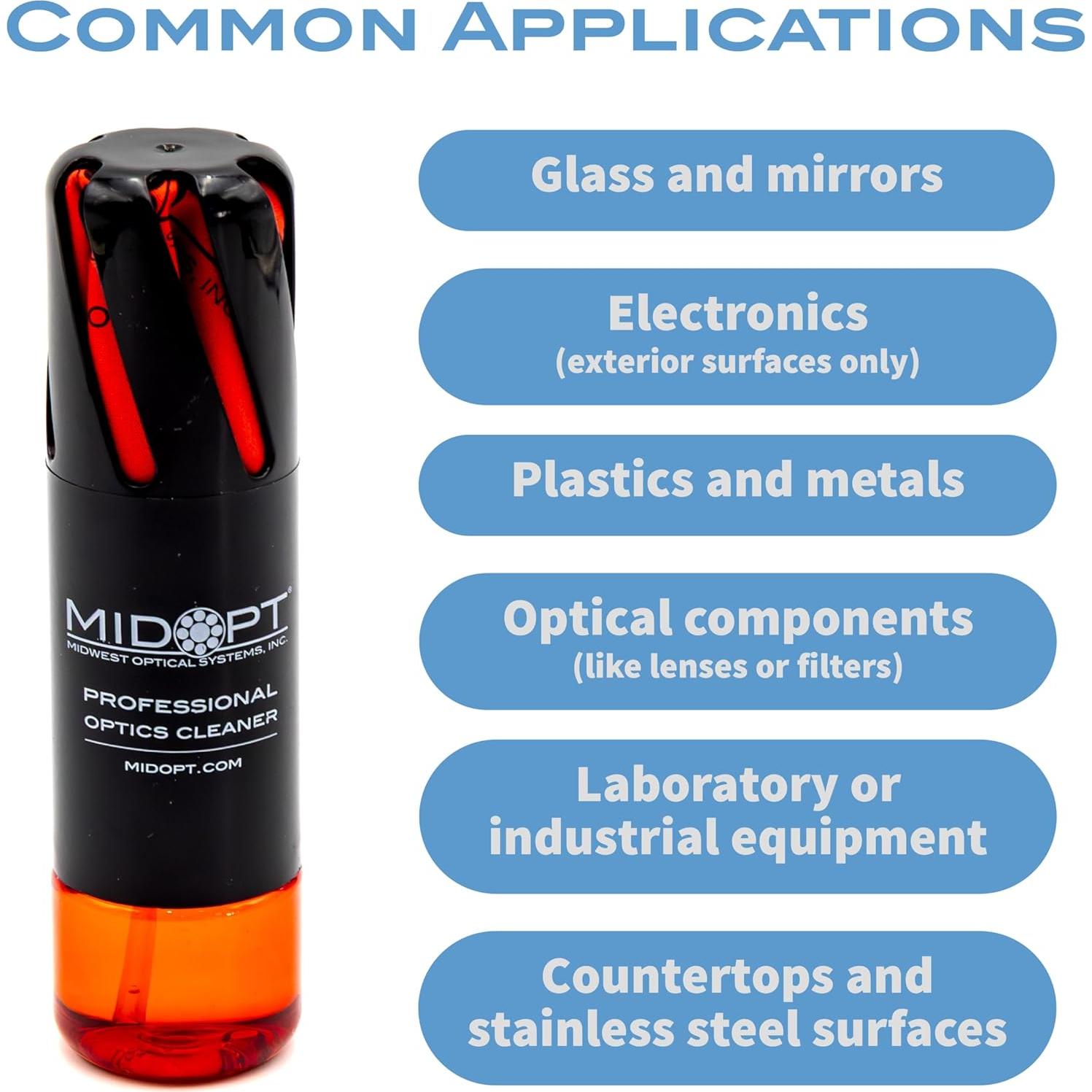 Limpiador Óptico Profesional MidOpt POC1 + Paño Microfibra 59.1 mL