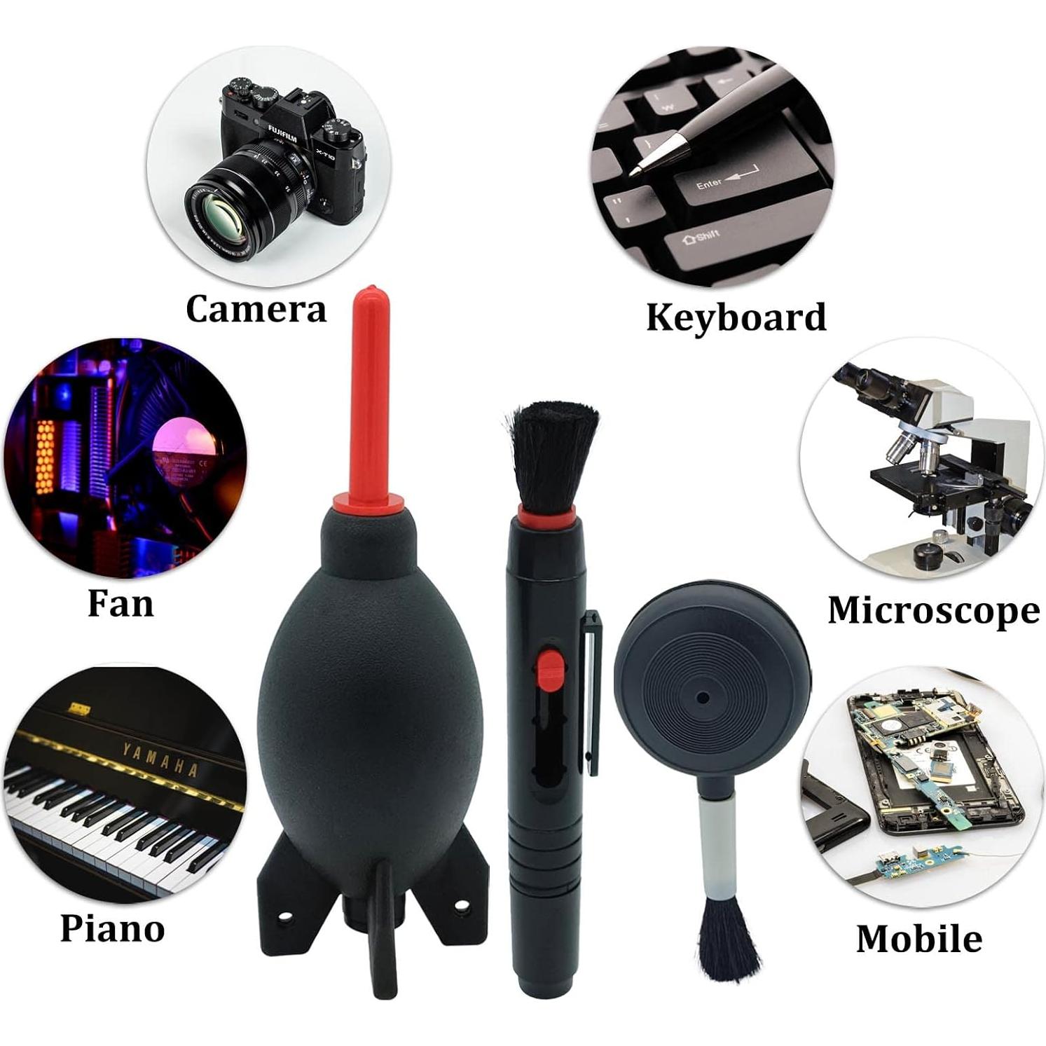 Kit de Limpieza de Lentes LJZP - 5 Piezas con Soplador y Bolsa