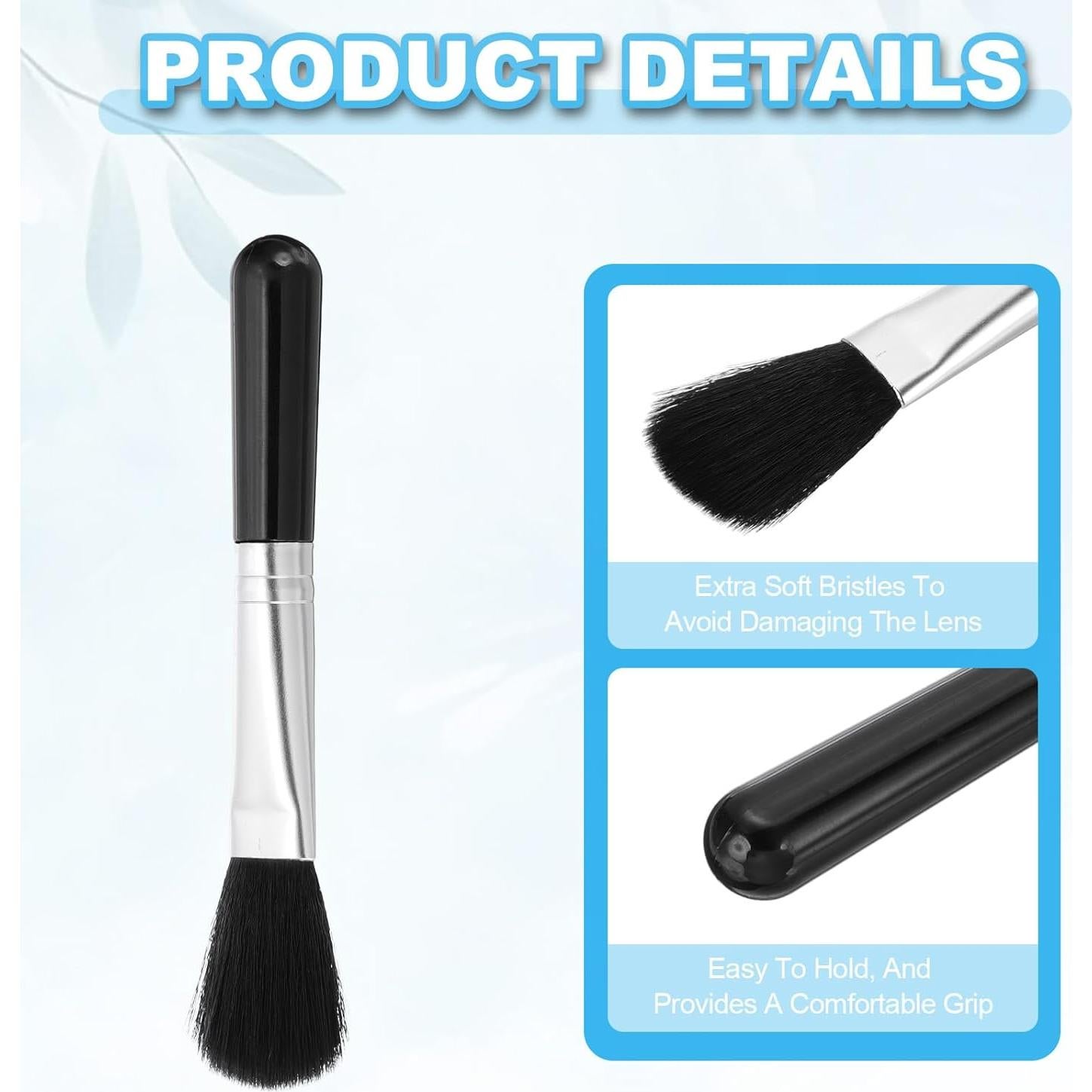Brocha de Limpieza para Lentes PATIKIL - 5 Pcs Negro