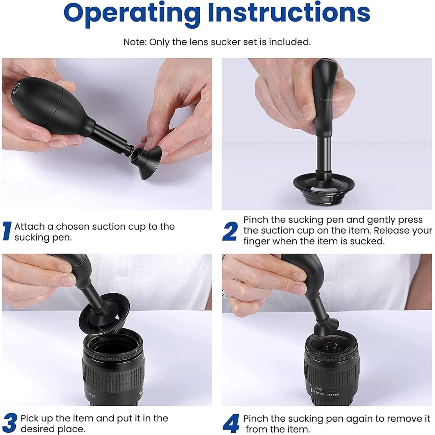 Kit de Succión de Lentes 8-en-1 EastVita con 7 Copas