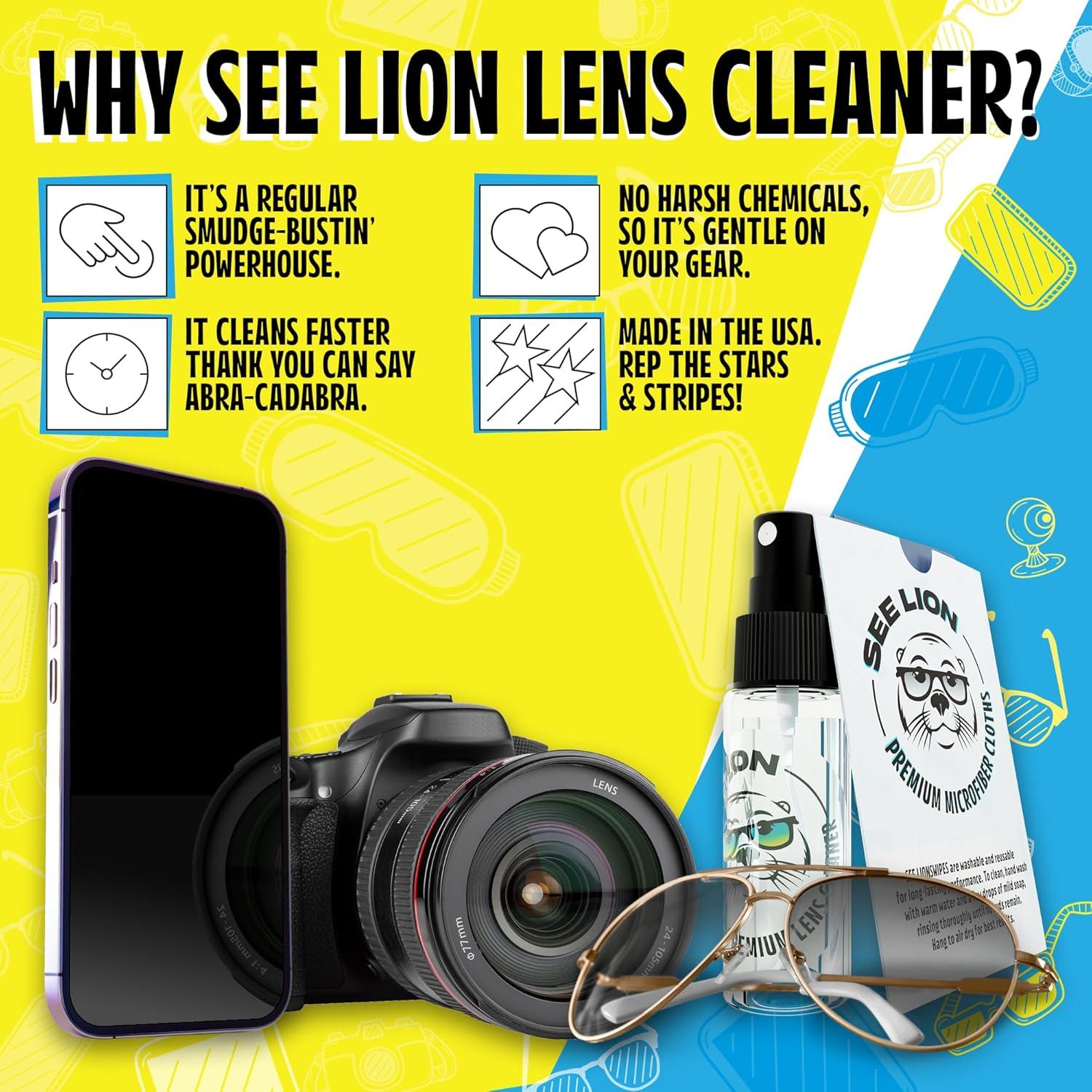 Kit Limpiador de Lentes See Lion 30ml - Fórmula Sin Rayas