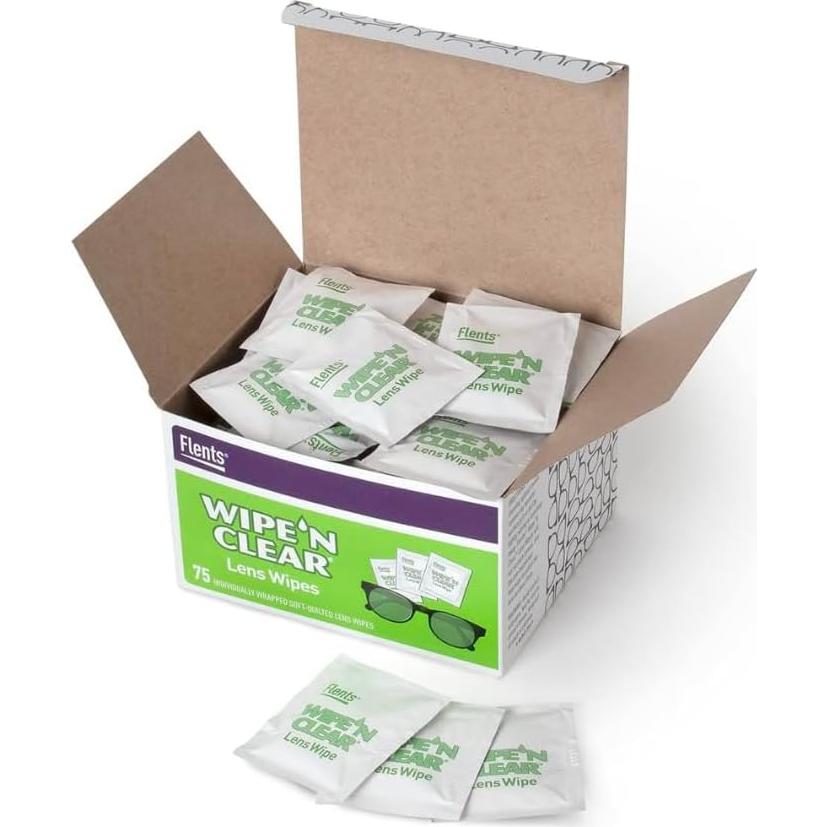 Toallitas para Lentes Flents WIPE'N 75 Unidades Biodegradables
