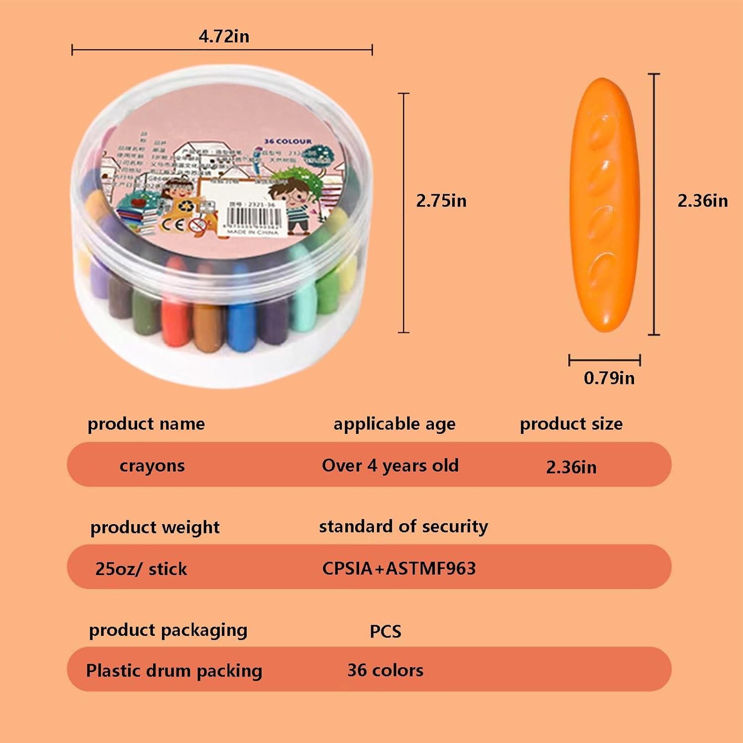 Crayones Lavables FXYRTKLCZ 24 Colores No Tóxicos