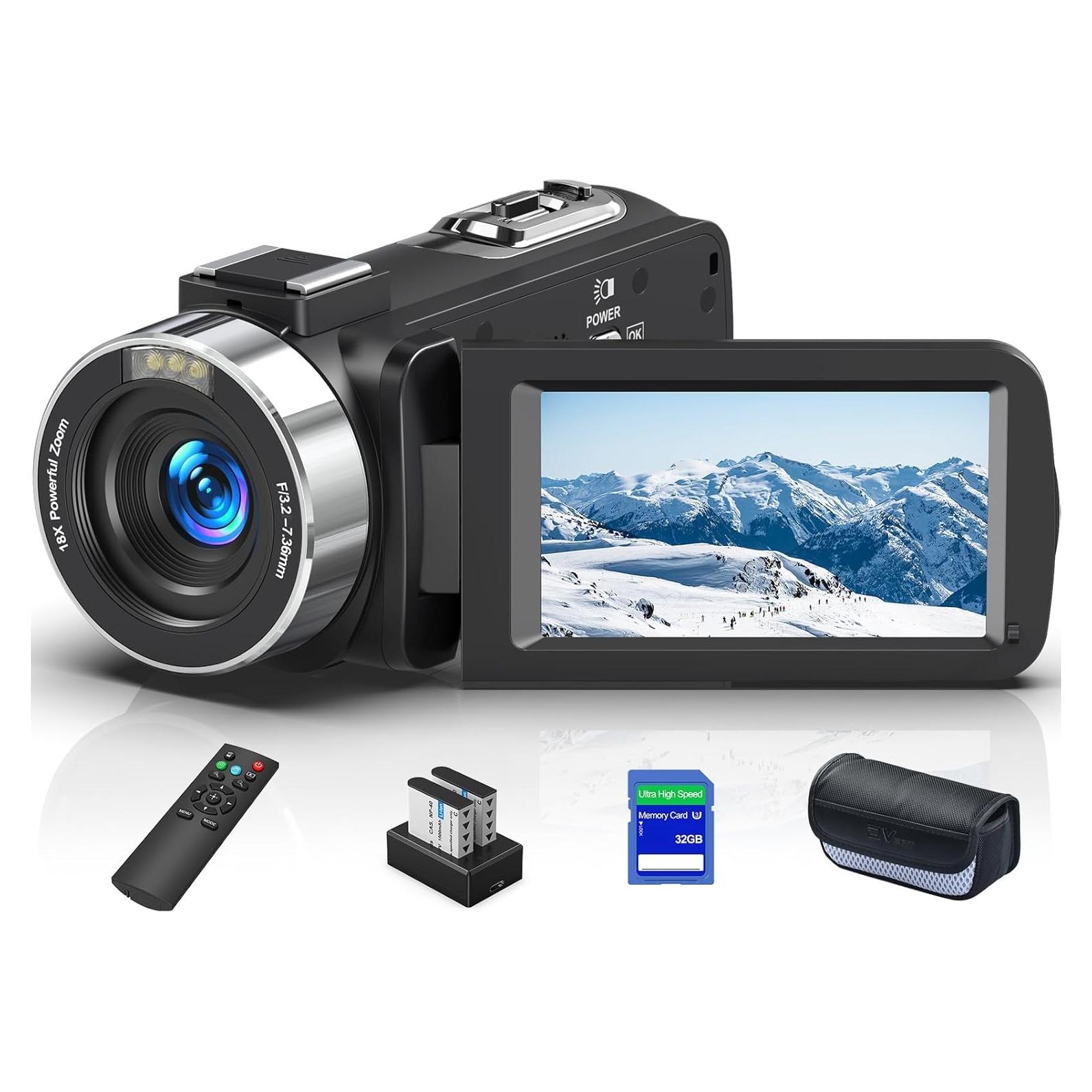 Cámara de video 8K SMIRLY 64MP con zoom 18X y WiFi