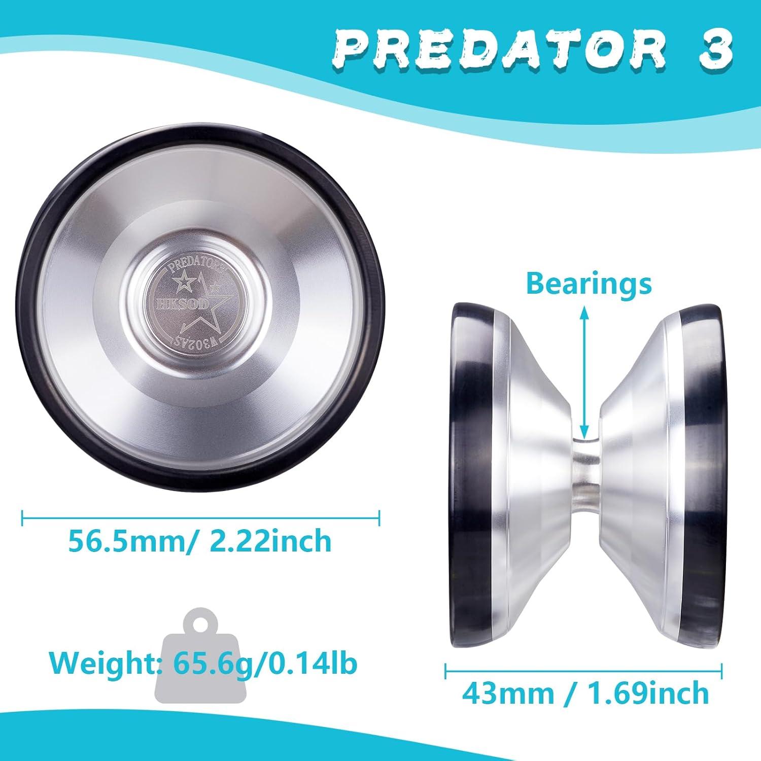 Yoyo Profesional Hksod Predator 3 No Responsivo Plata y Negro