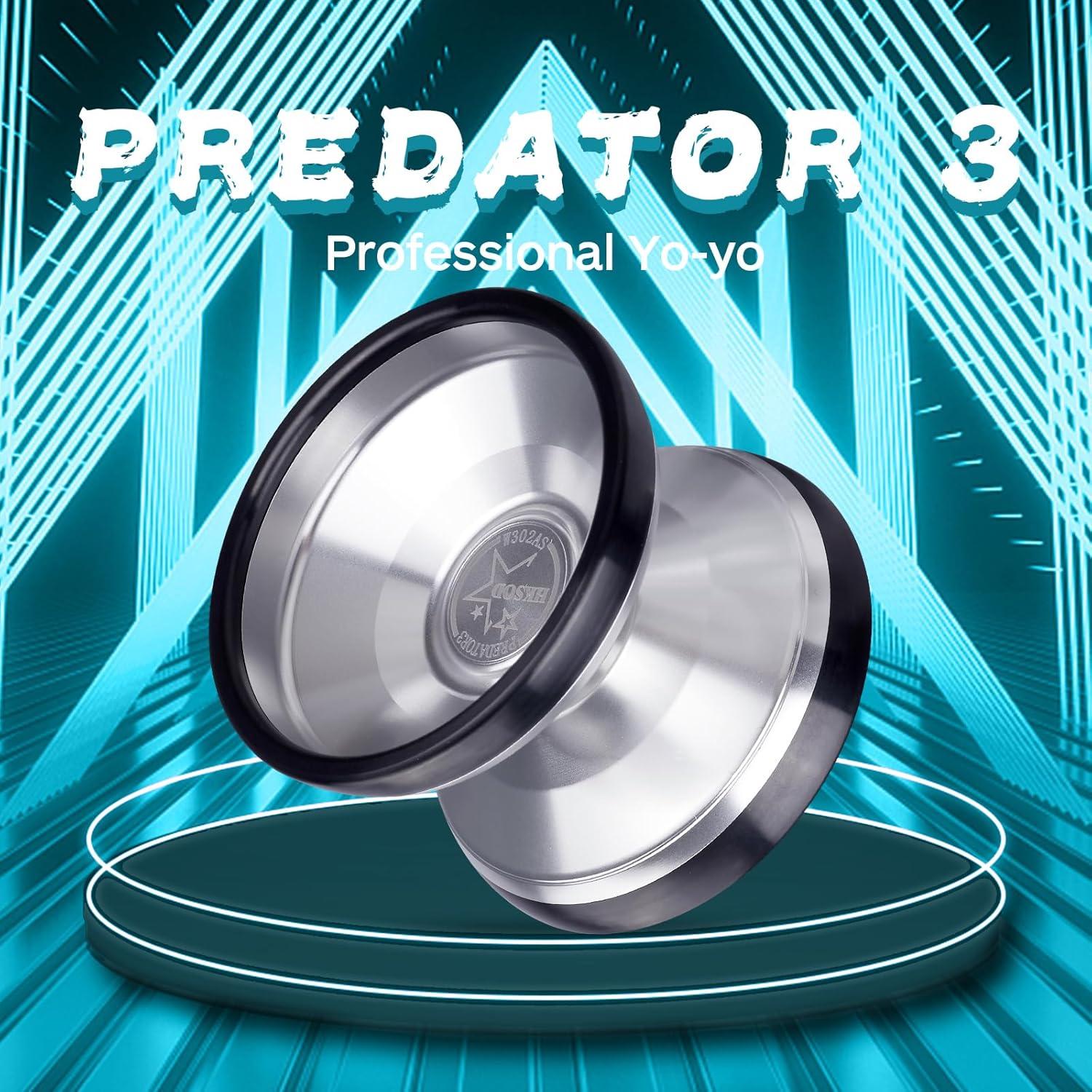 Yoyo Profesional Hksod Predator 3 No Responsivo Plata y Negro