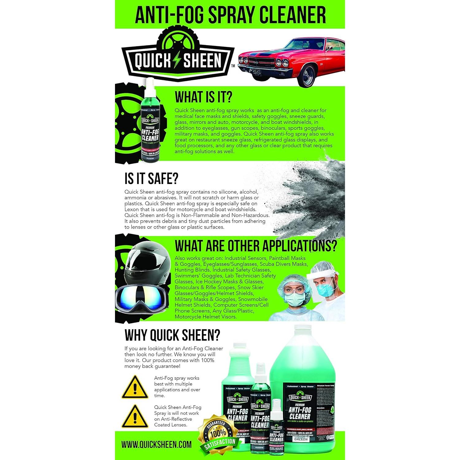 Spray Antivaho Quick Sheen 255g para Gafas y Espejos