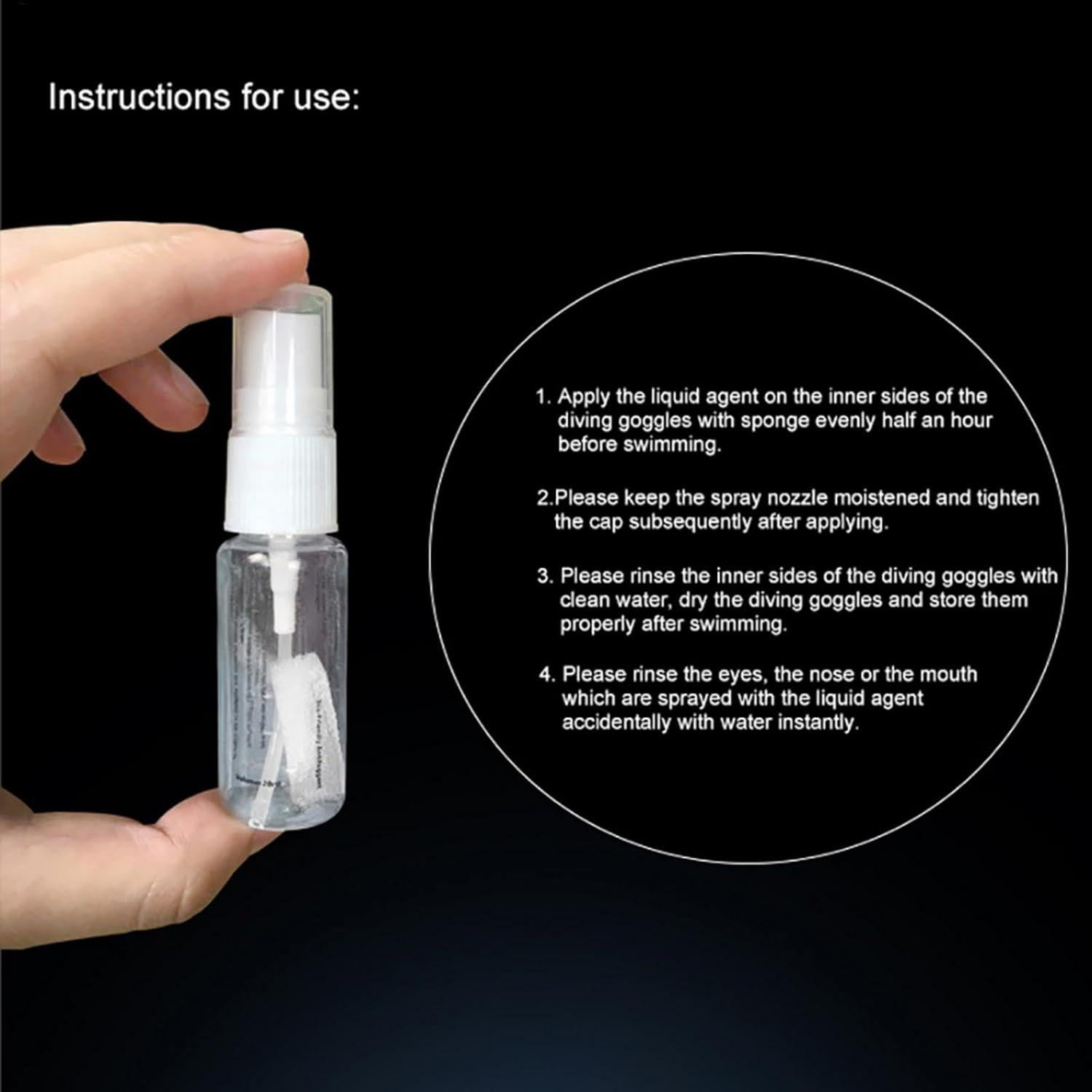 Anti Fog Goggles Spray - Anti-Fog Glasses & Sunglasses Spray, Anti-Fog Eyeglasses Lens Cleaner, Safe Anti-Reflective Defogger, Fog Prevention Eyewear Spray,No Fog Spray for Swim Goggles Clear Vision