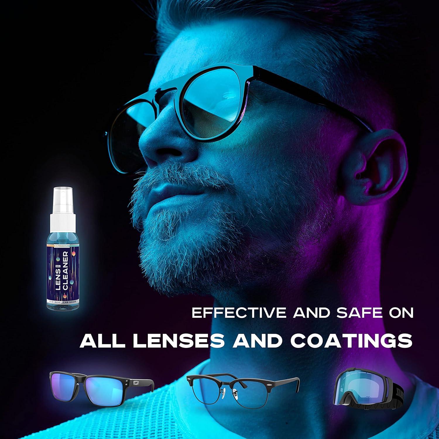 Kit Limpiador de Lentes UltraVue - 3 x 236ml + 2 Paños Microfibra