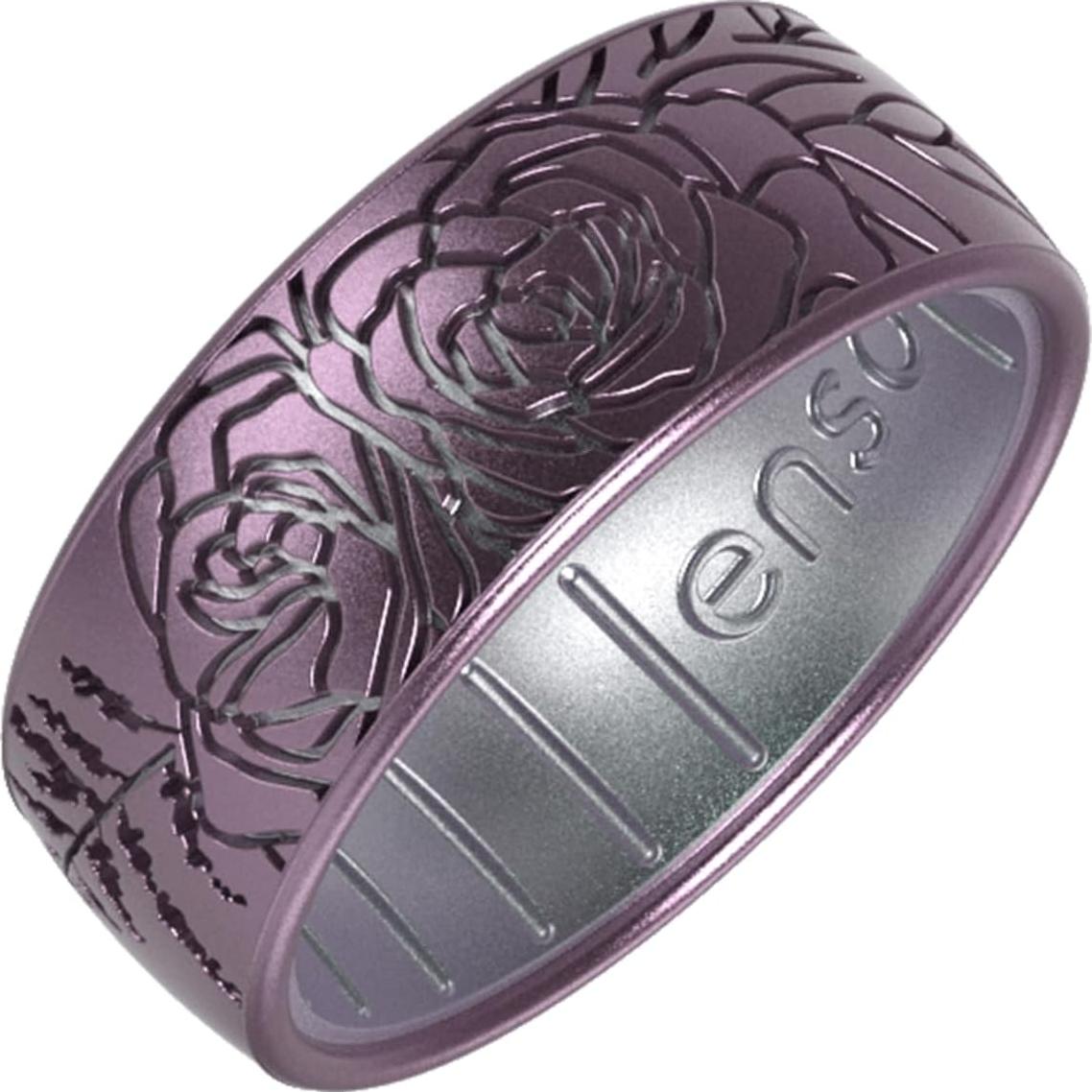 Anillo de Silicona Grabado Enso - Talla 5 - Ciruela Suave