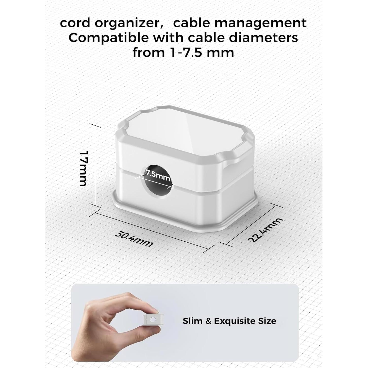 6 Clips de Cable Elástico KMOUANTS - Organizador de Escritorio