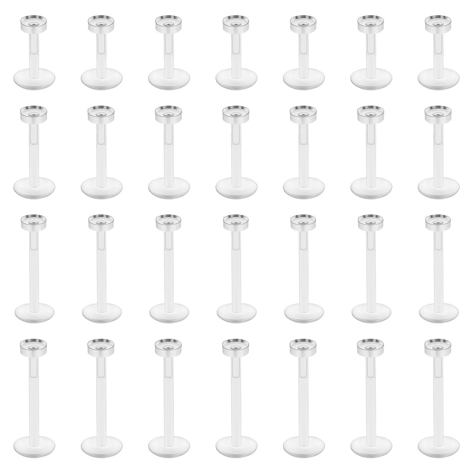 28 Retenedores de Perforación Acrílicos Transparentes 6-12mm