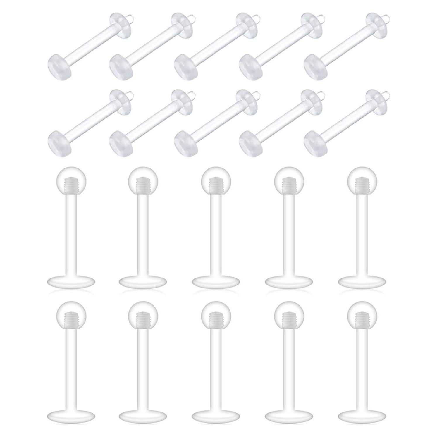 Aretes de Cartílago Claro D.Bella 20pcs 16G Acrílico Bioflex