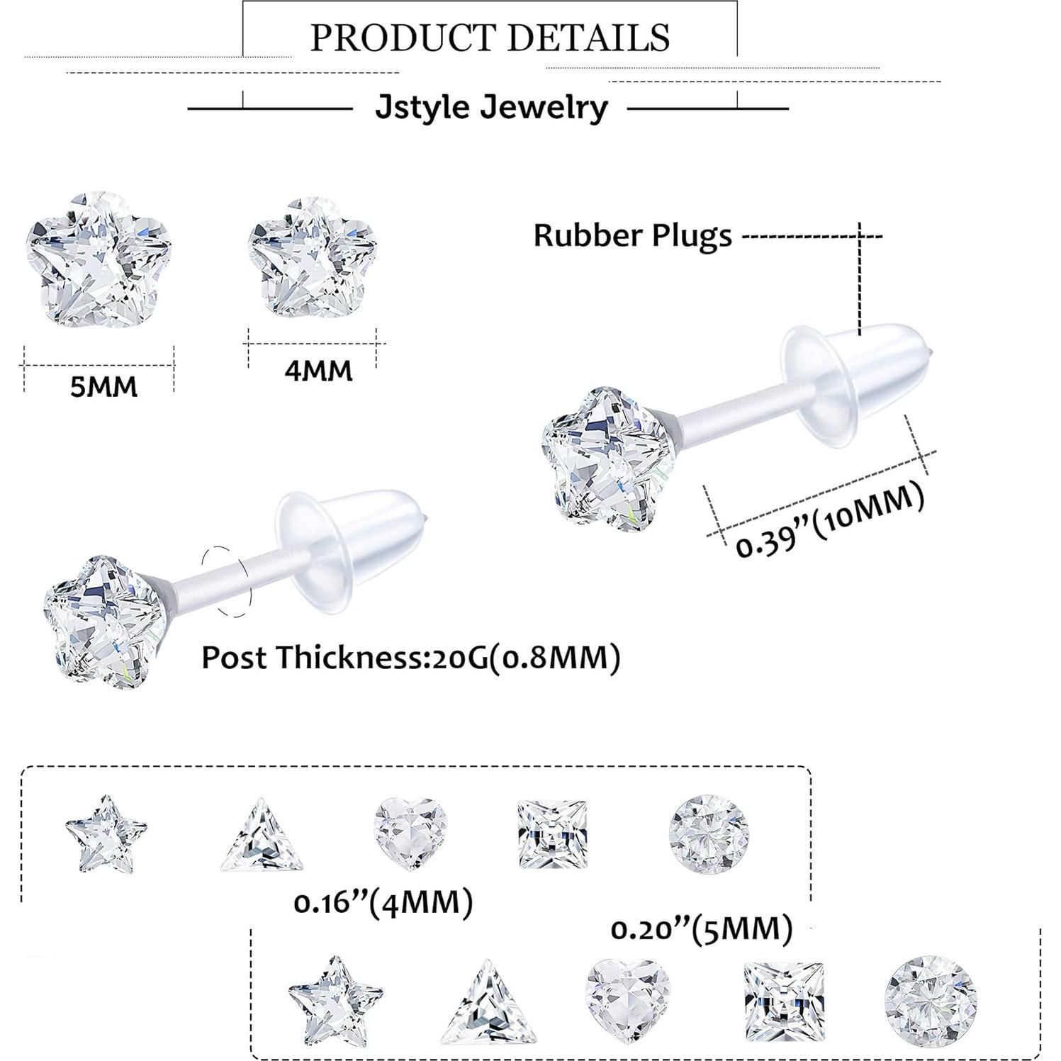 Pendientes de Acrílico Jstyle 12 Pares Hipoalergénicos