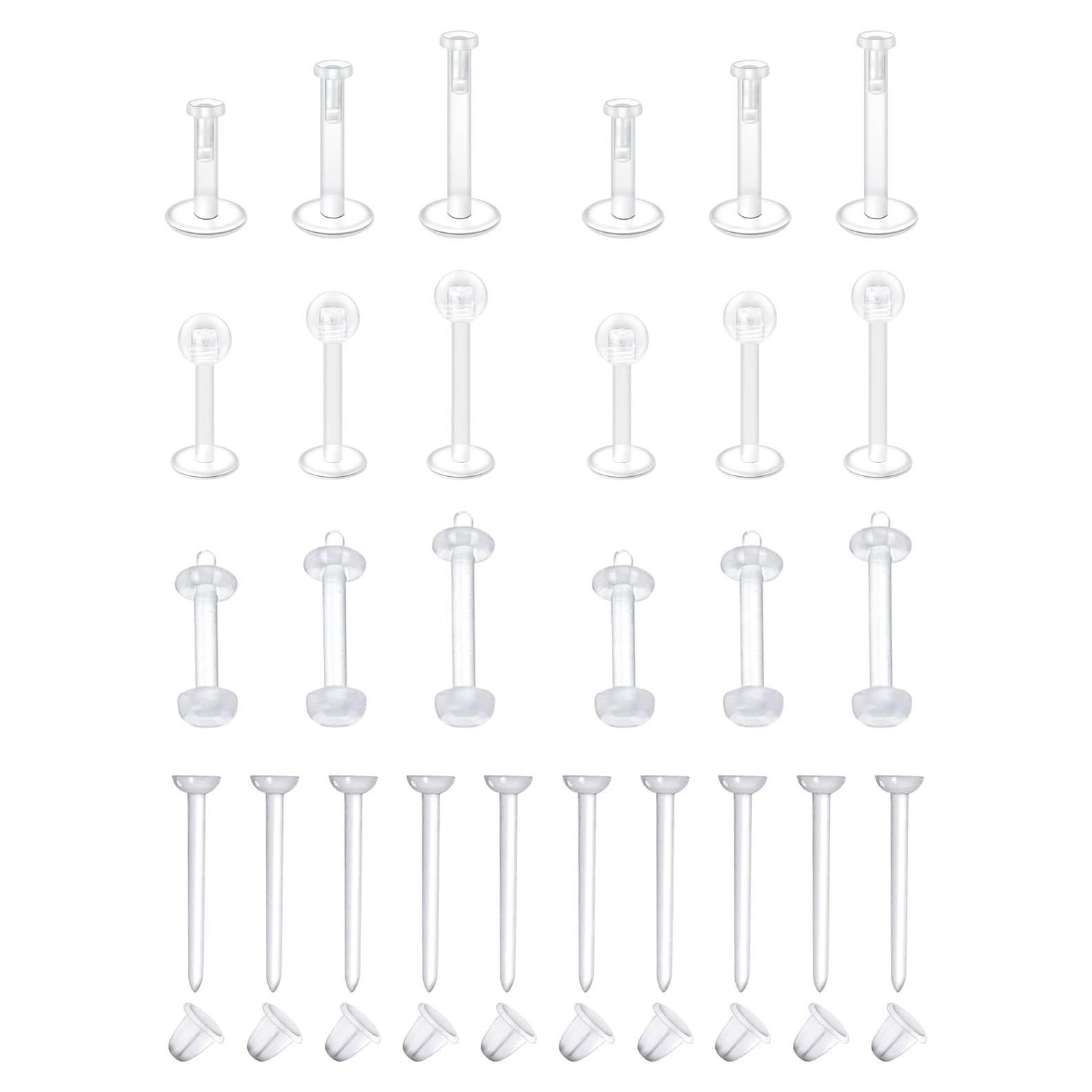 Joyería de Piercing Zolure - 28 Piezas Transparentes 16g/20g