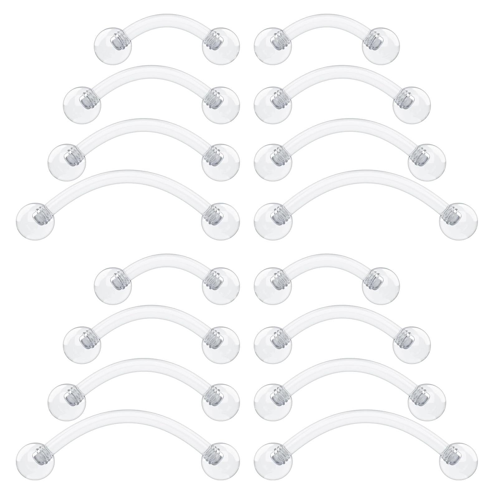 Retenedores Transparentes 16g Bioflex 6pc para Piercings