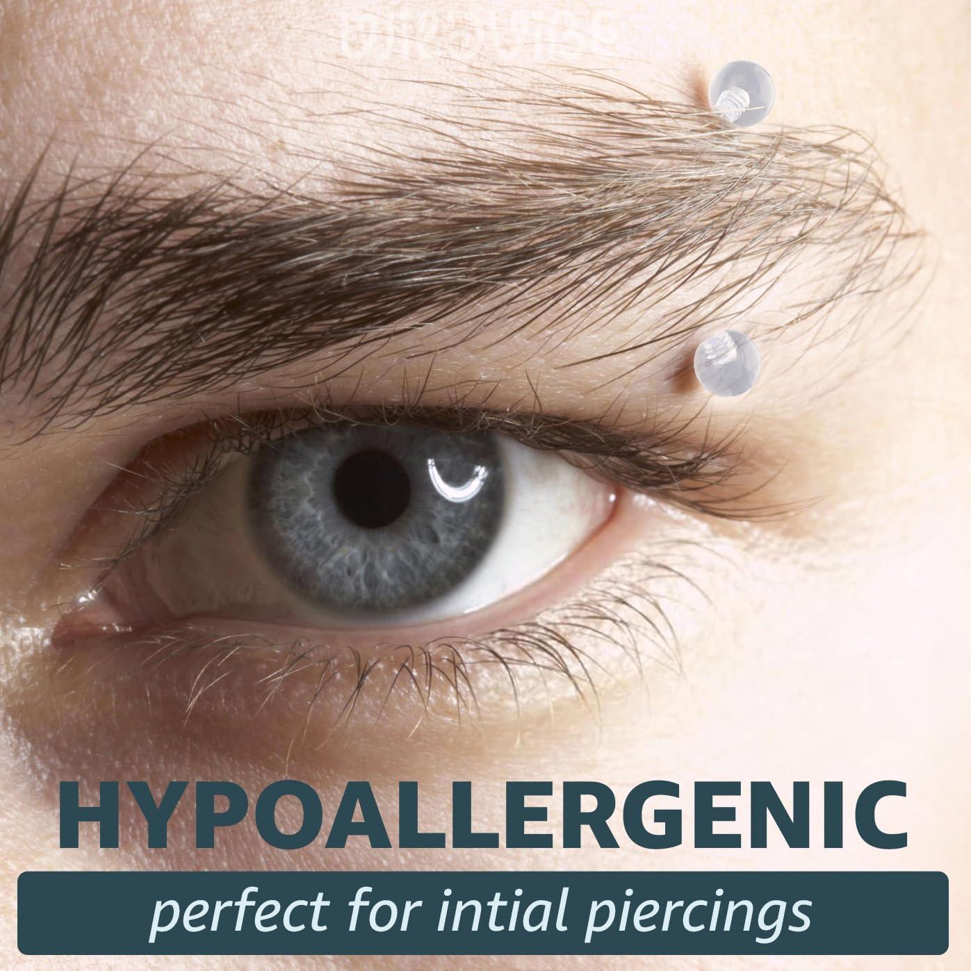 Retenedores Transparentes 16g Bioflex 6pc para Piercings