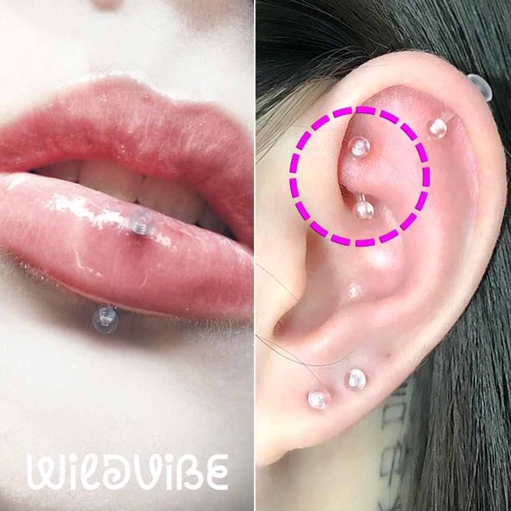 Retenedores Transparentes 16g Bioflex 6pc para Piercings