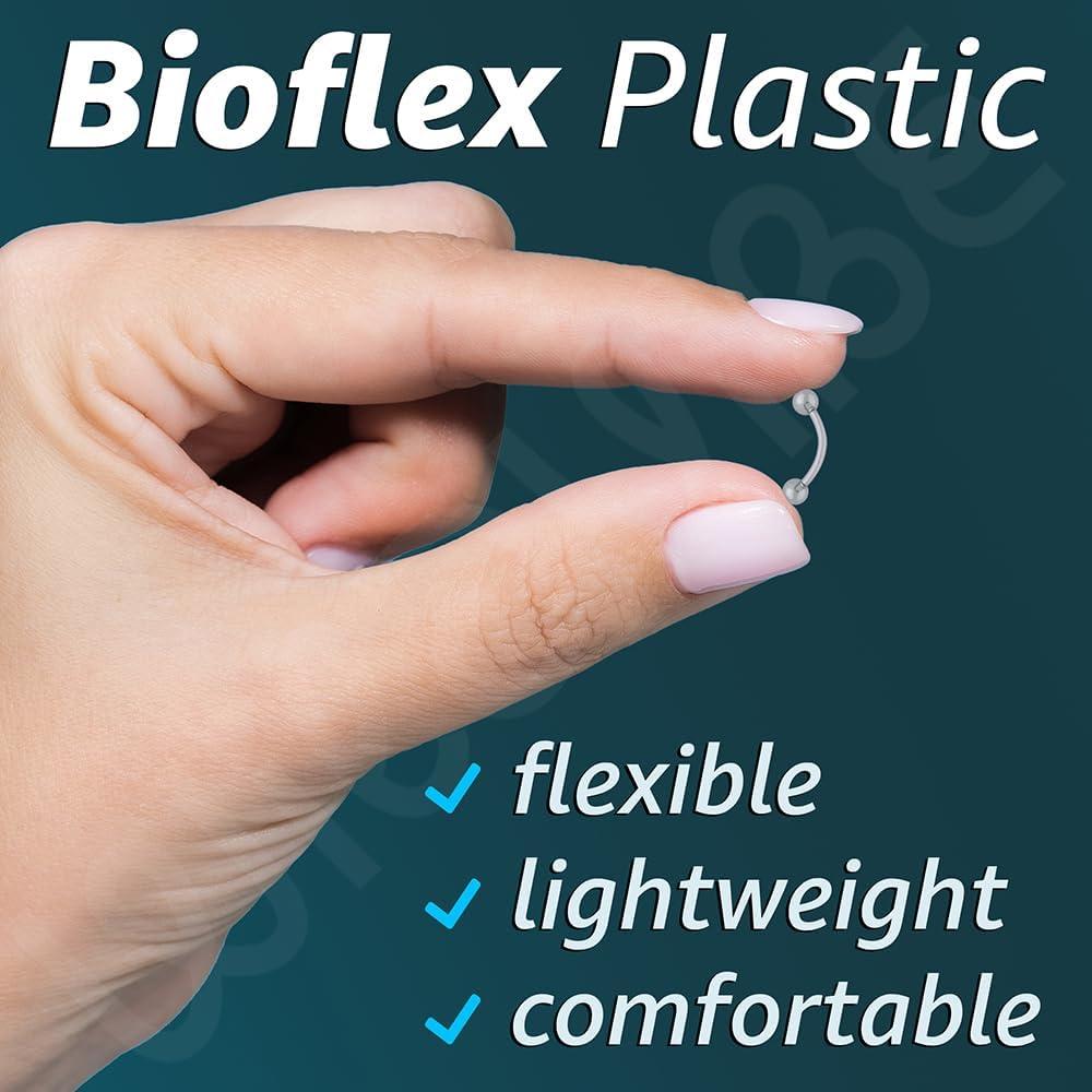 Retenedores Transparentes 16g Bioflex 6pc para Piercings