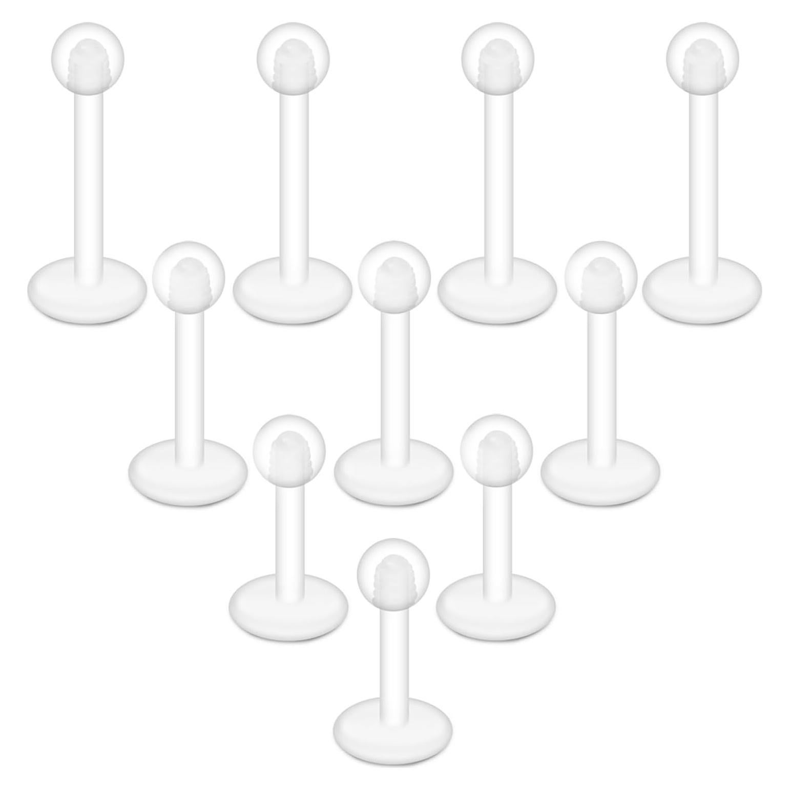 Pendientes Transparentes Lcolyoli 16G 10 Piezas 6-10mm