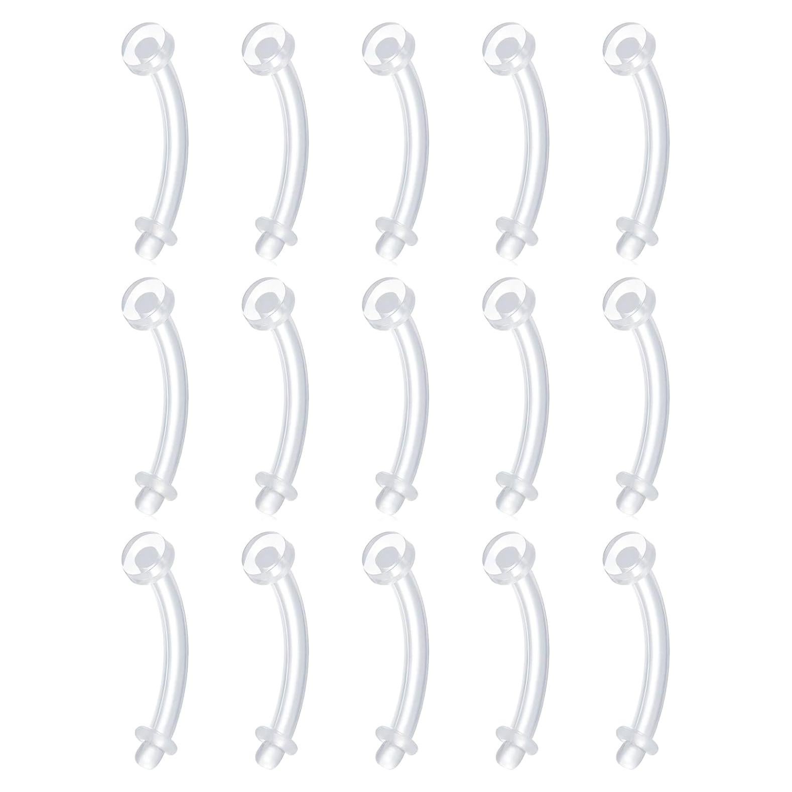 Set de 15 Aretes de Plástico Hipoalergénico FECTAS 14G 10mm