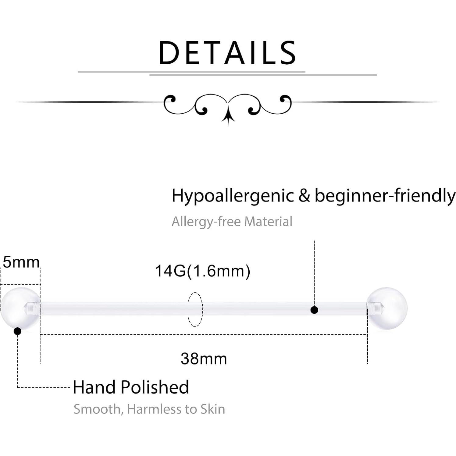 Barra Industrial Flexible Bioplástica D.Bella 38mm Hipoalergénica