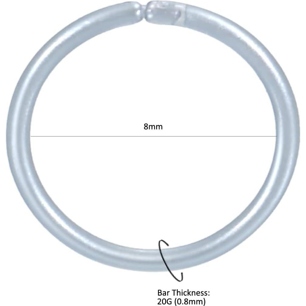 Aros de Nariz Bioflex 8PCS 20G 5/16" (8mm) Coloridos Transparentes