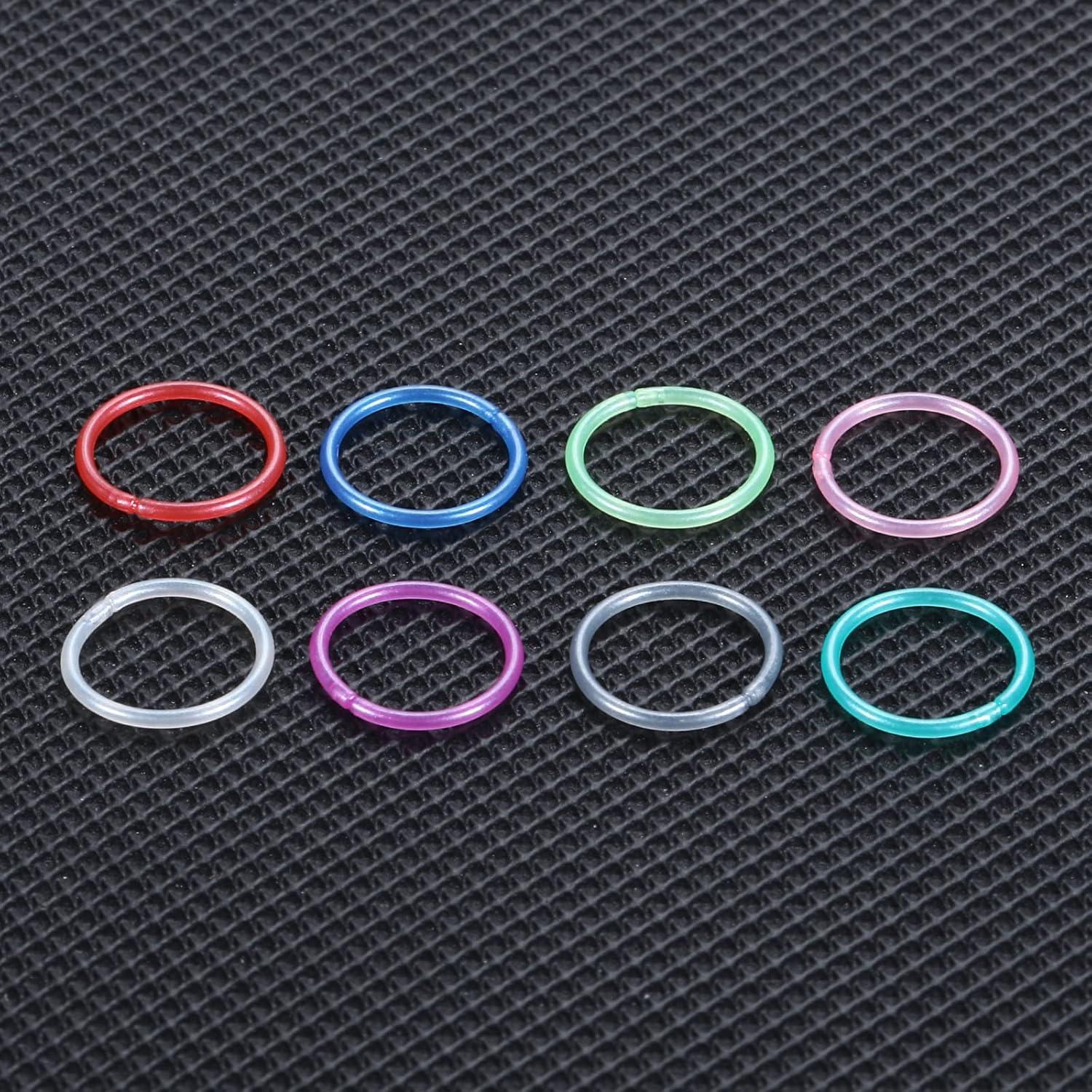 Aros de Nariz Bioflex 8PCS 20G 5/16" (8mm) Coloridos Transparentes