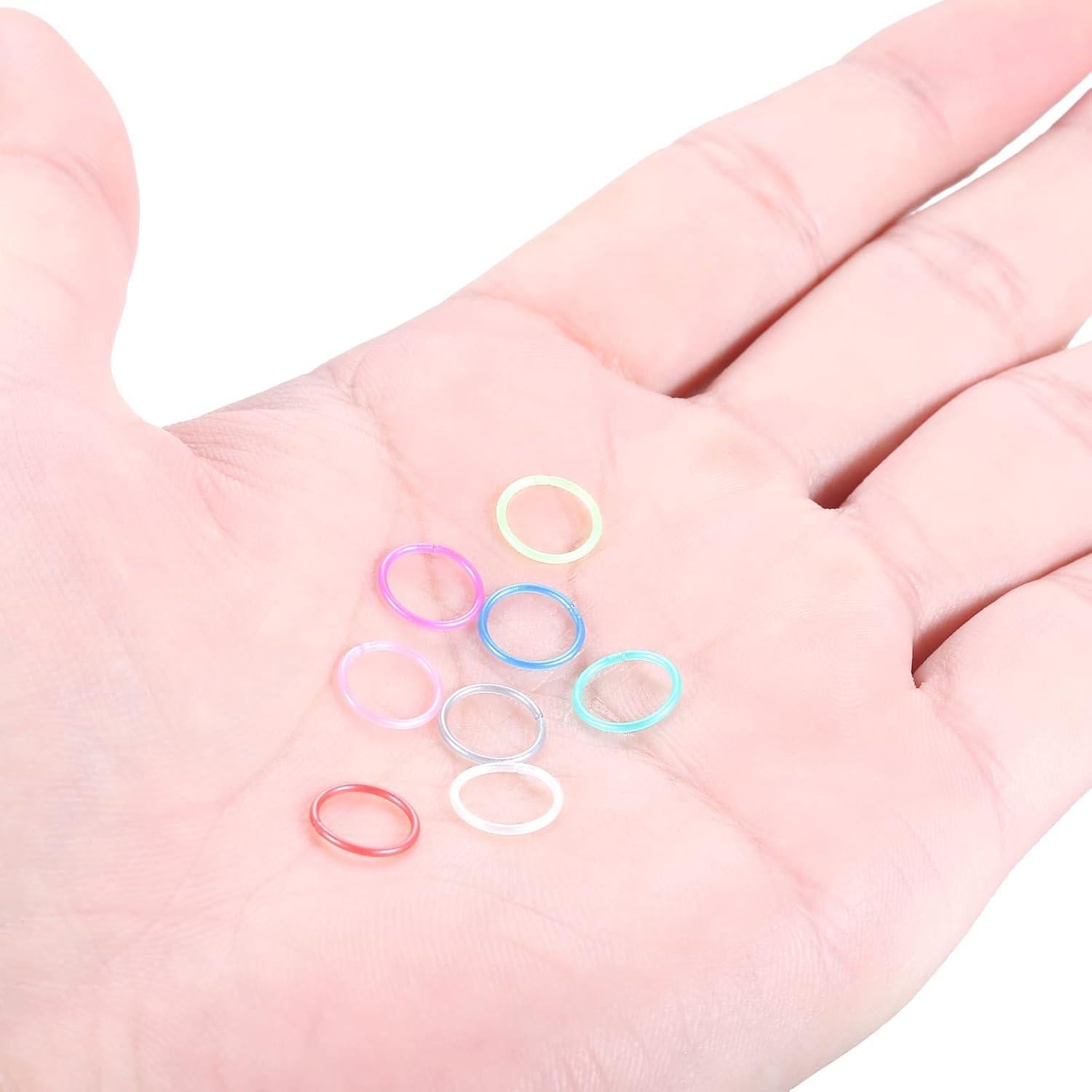 Aros de Nariz Bioflex 8PCS 20G 5/16" (8mm) Coloridos Transparentes
