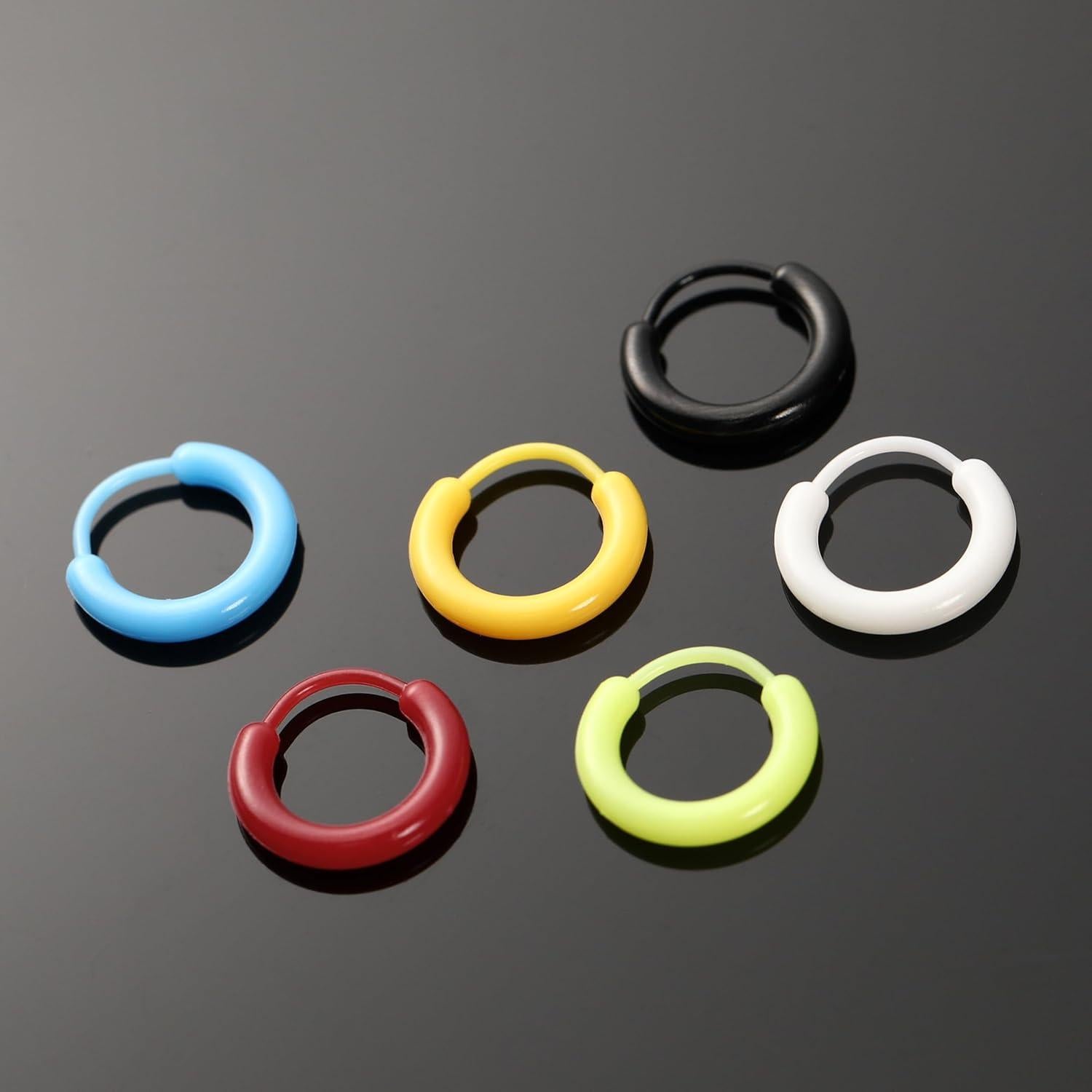 Juego de Retenedores de Oreja y Anillos Nasales Qualima - 12 Pares Hipoalergénicos