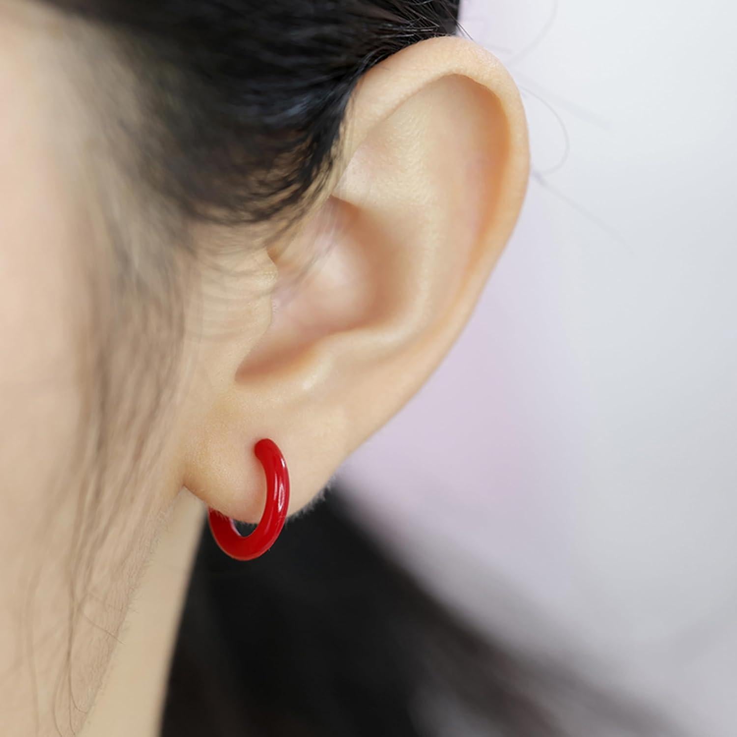 Juego de Retenedores de Oreja y Anillos Nasales Qualima - 12 Pares Hipoalergénicos