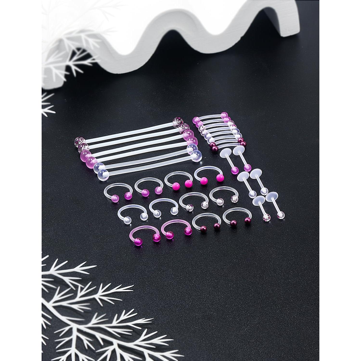 Anillos de Septum Bioflex Jenxnjsjo 16g Púrpura para Piercing