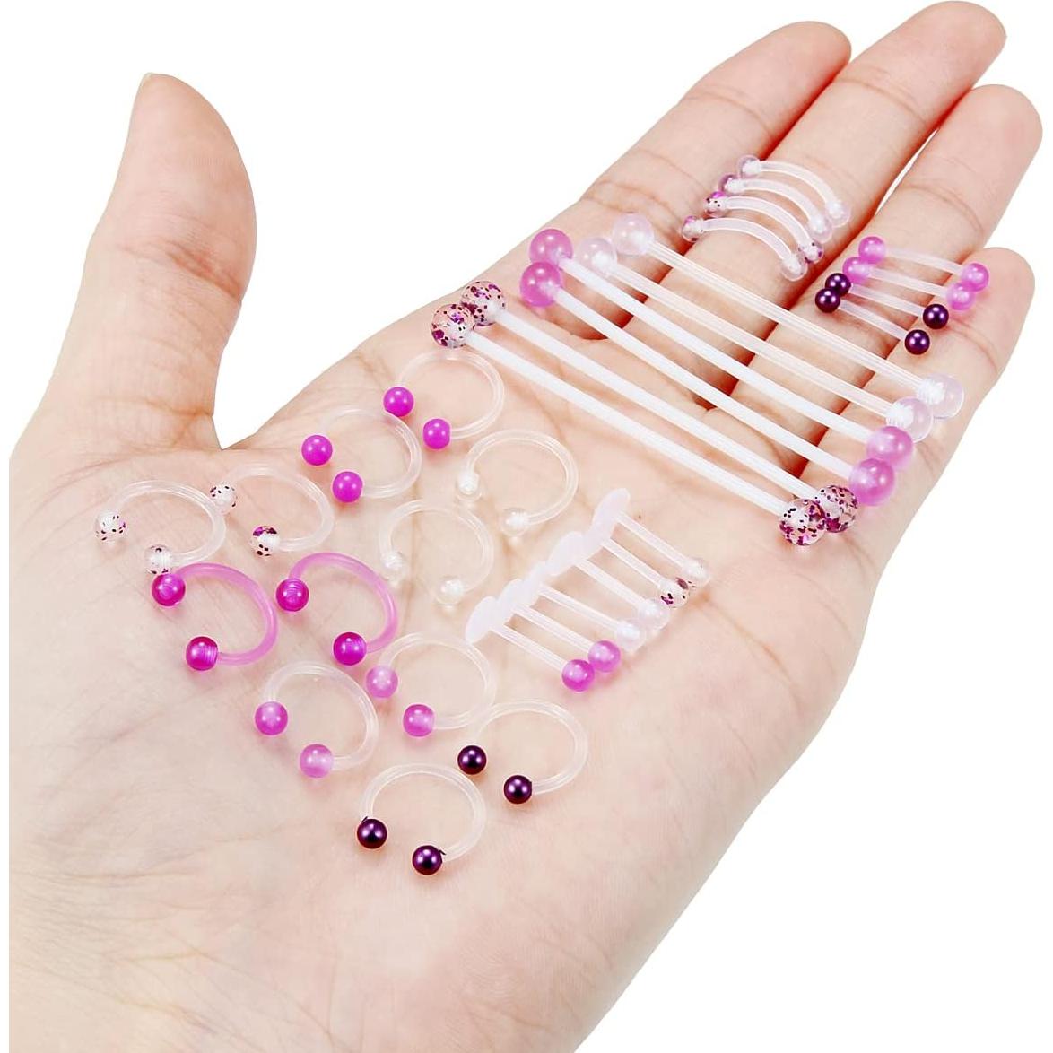 Anillos de Septum Bioflex Jenxnjsjo 16g Púrpura para Piercing