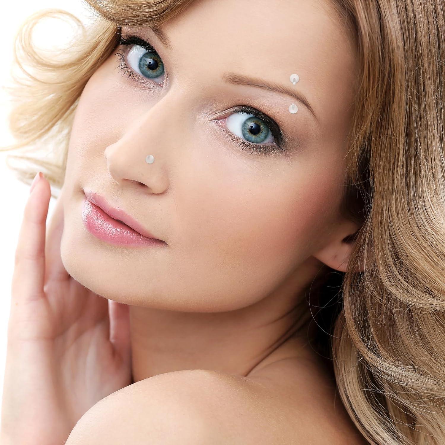 48 Anillos Nasales Transparentes Yolev para Piercing Acrílico