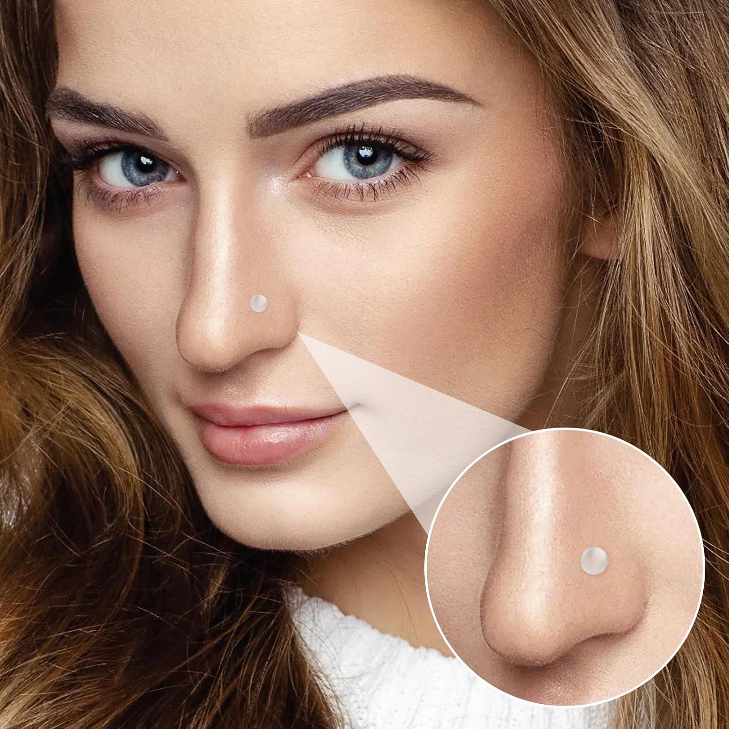 48 Anillos Nasales Transparentes Yolev para Piercing Acrílico