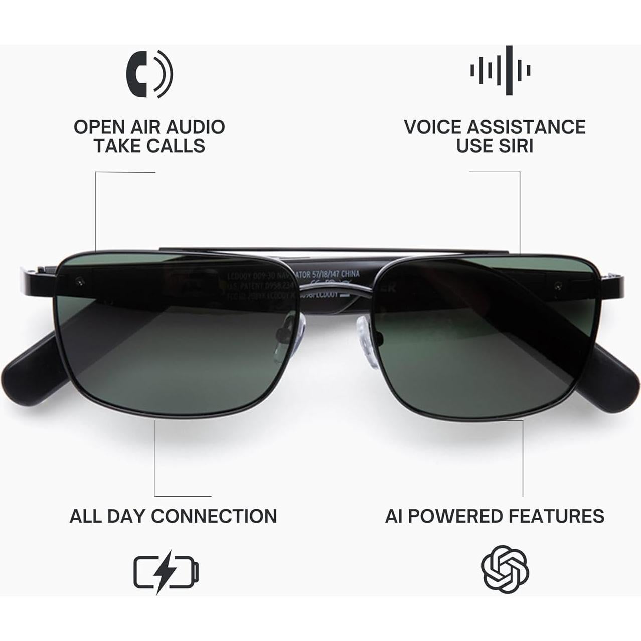 Gafas Inteligentes Eddie Bauer Bluetooth UV400 Verde