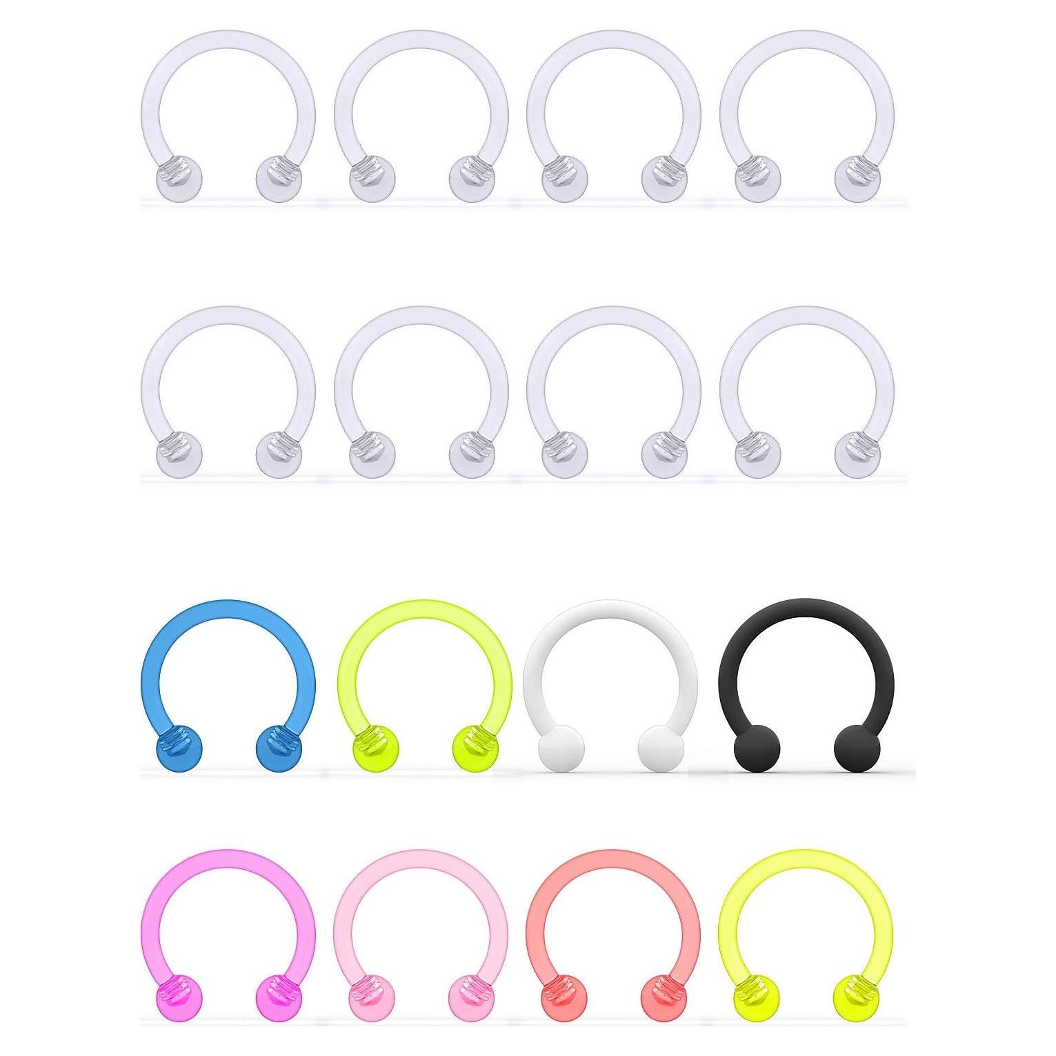 Anillos de Septum Acrílicos Yaalozei 14G 8mm 10mm 12mm