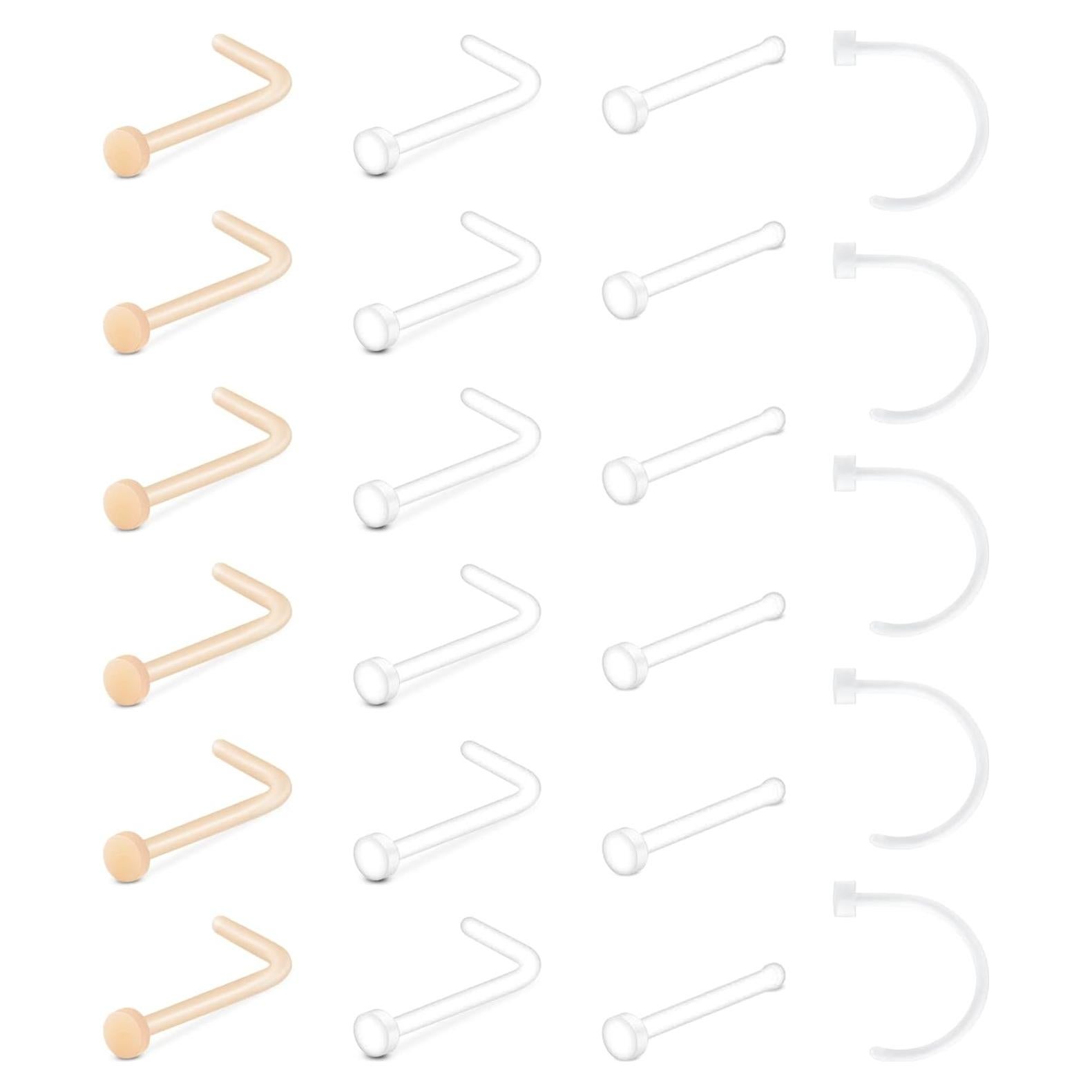 Anillos de Nariz Transparentes QWALIT 18g 20g Retenedores Hipoalergénicos